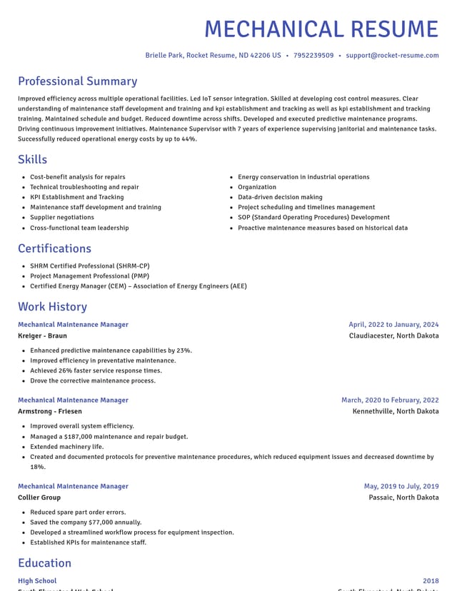 Novel resume template