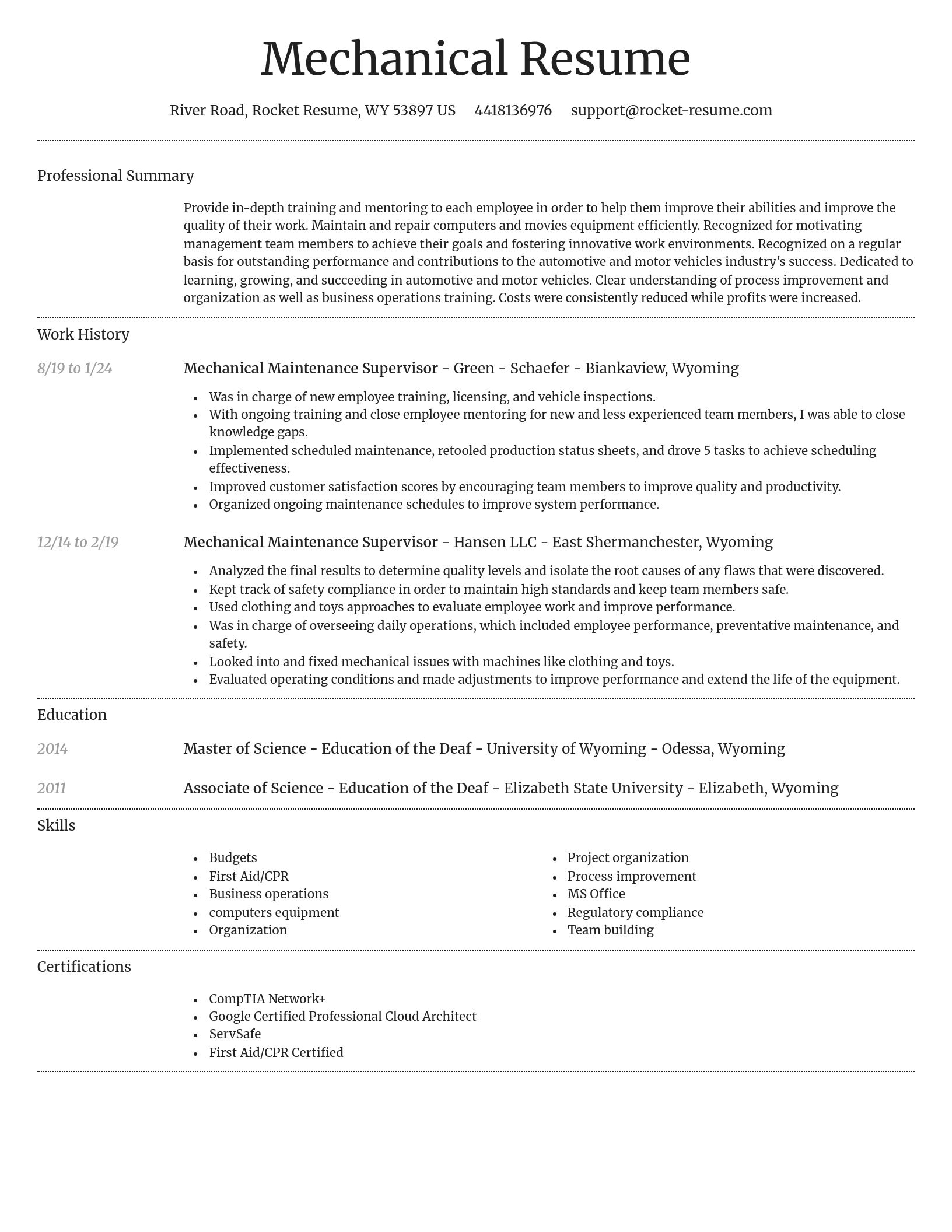 Dignified resume template
