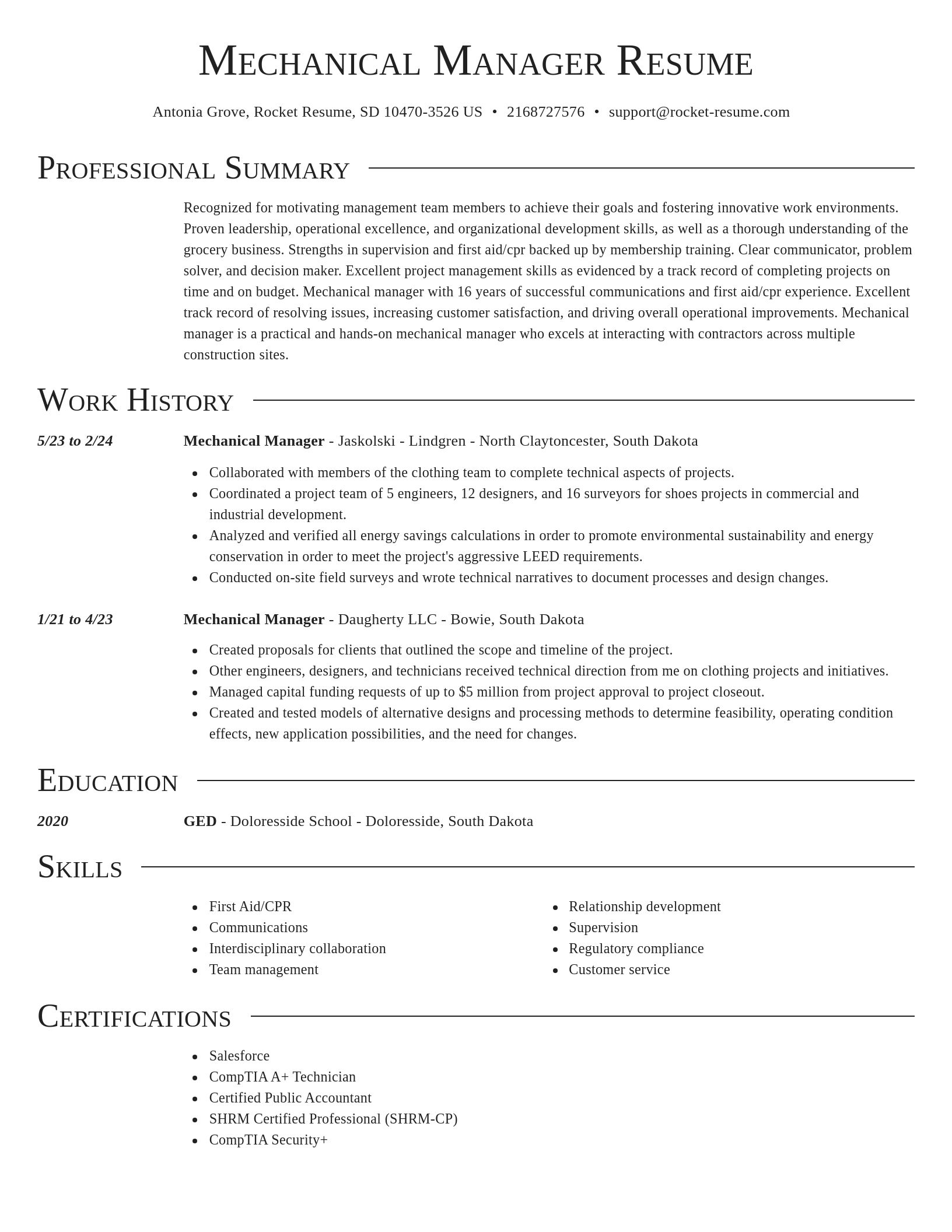 Director resume template