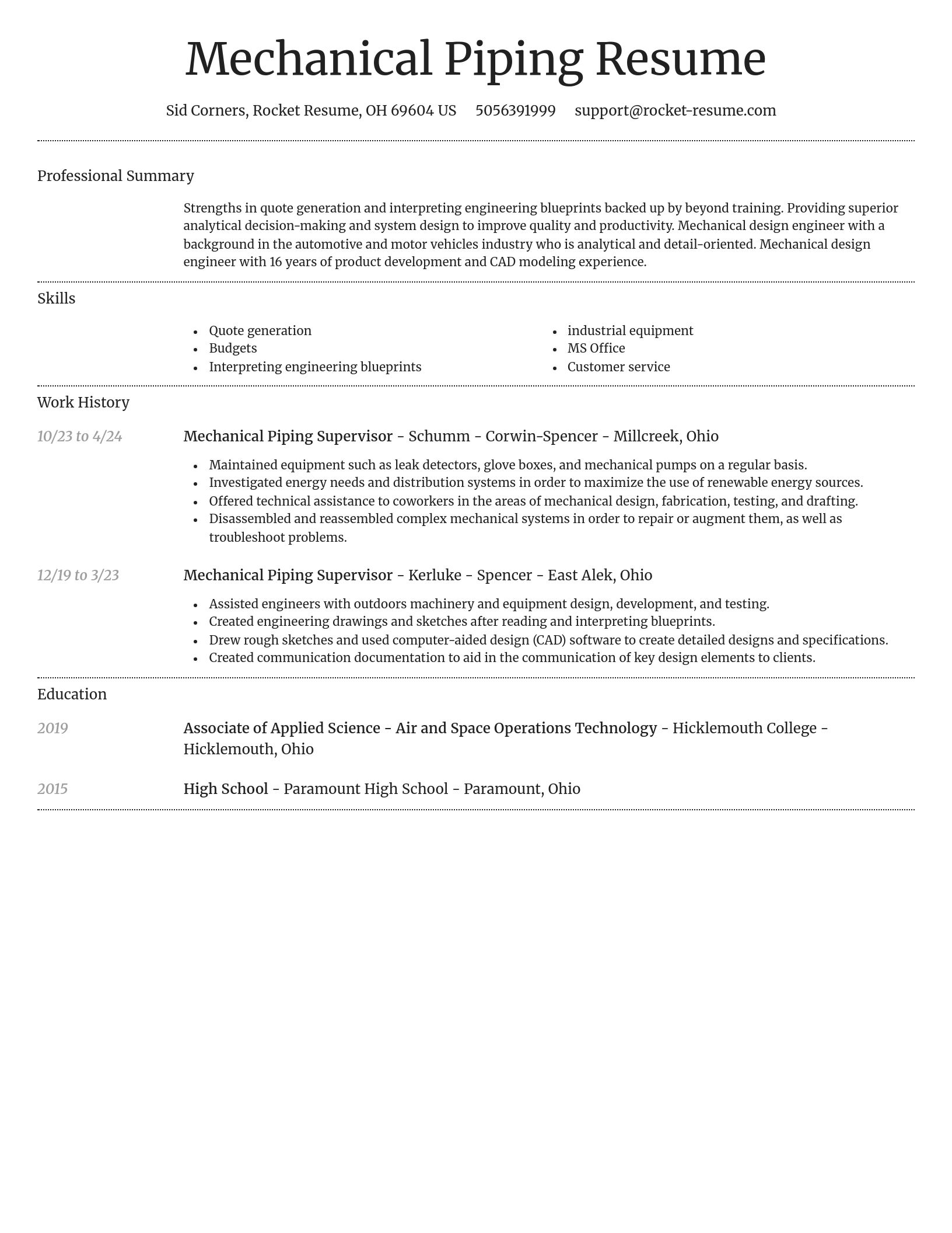 Dignified resume template