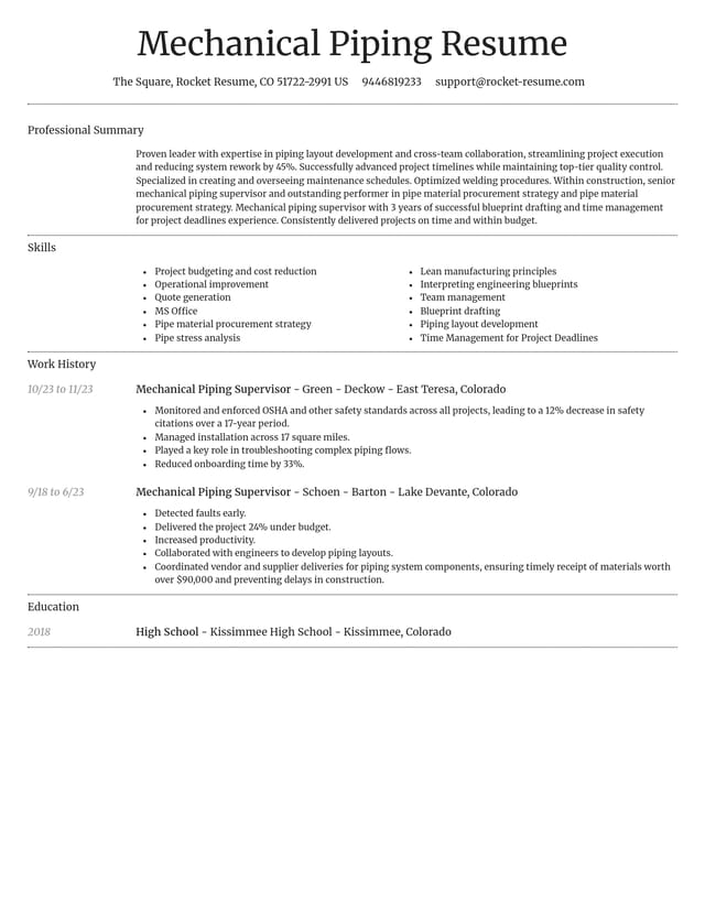 Dignified resume template