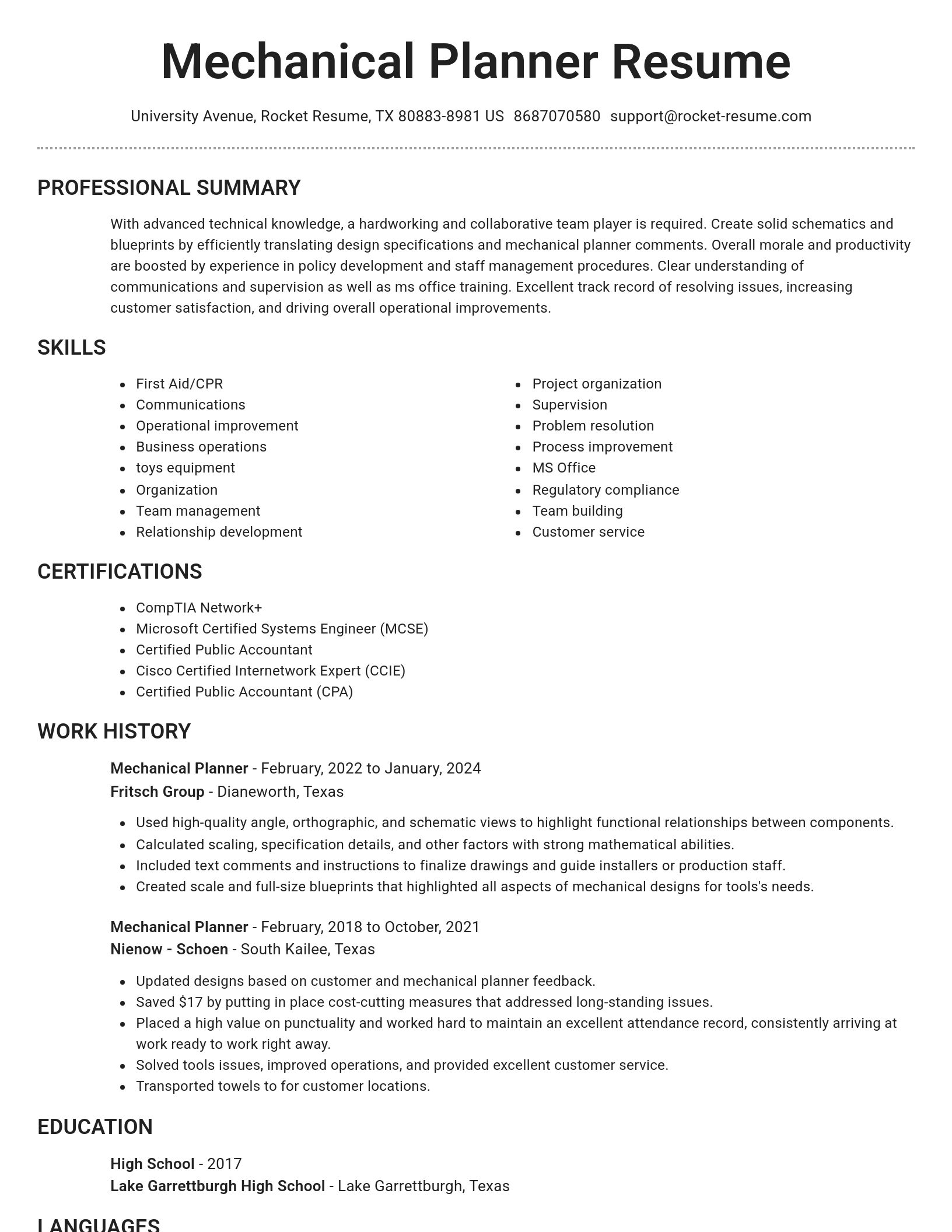 Brilliant resume template