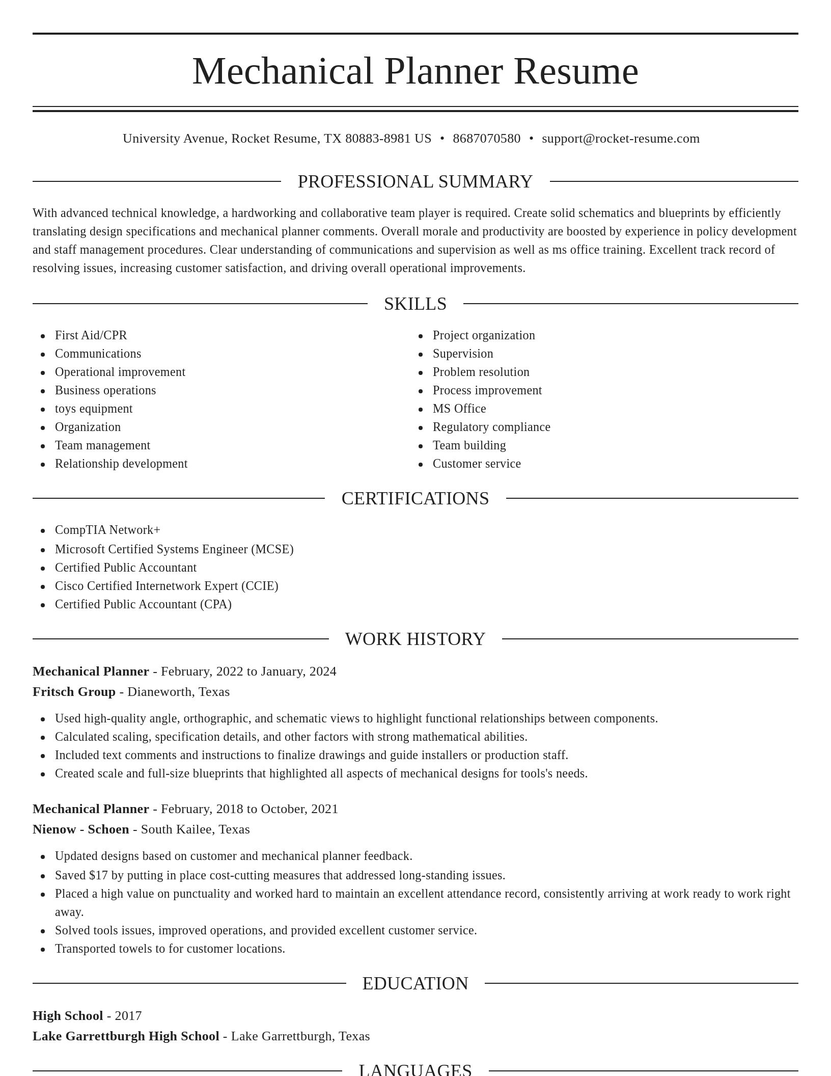 Elegant resume template