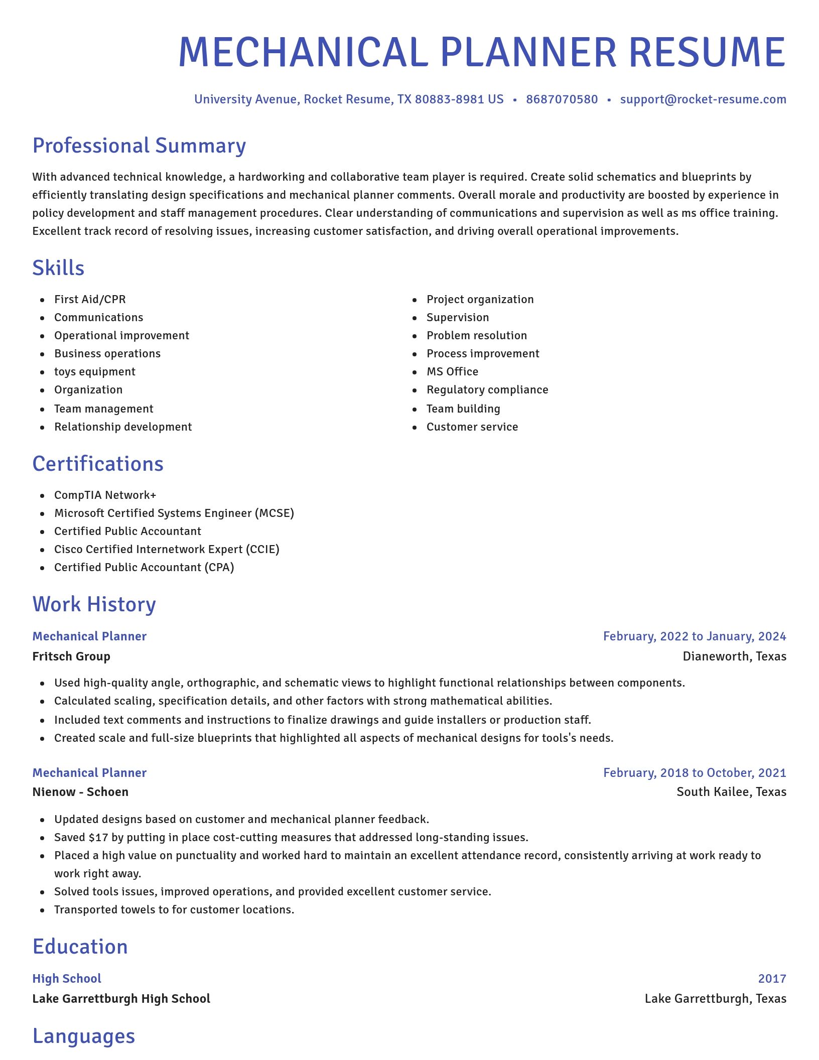 Novel resume template