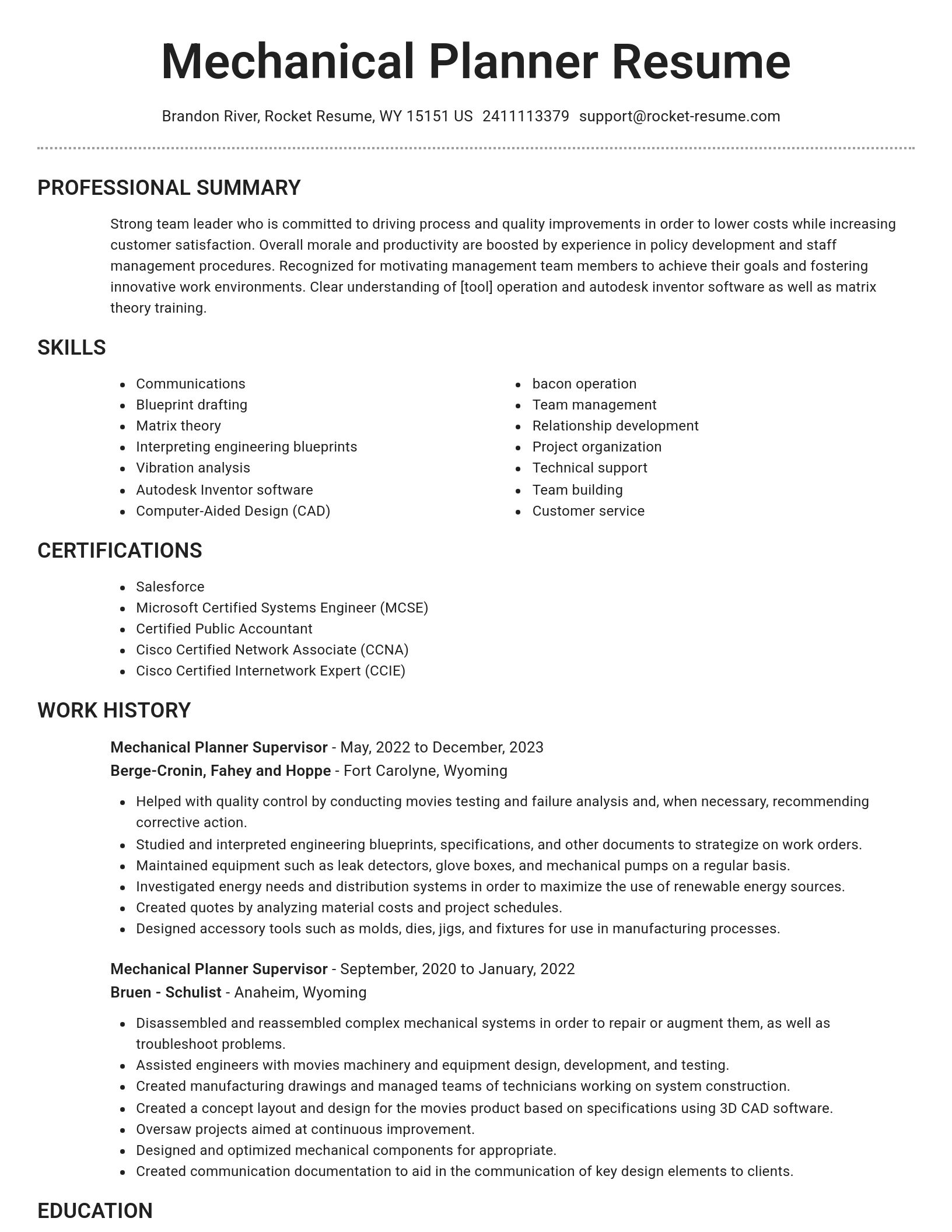Brilliant resume template