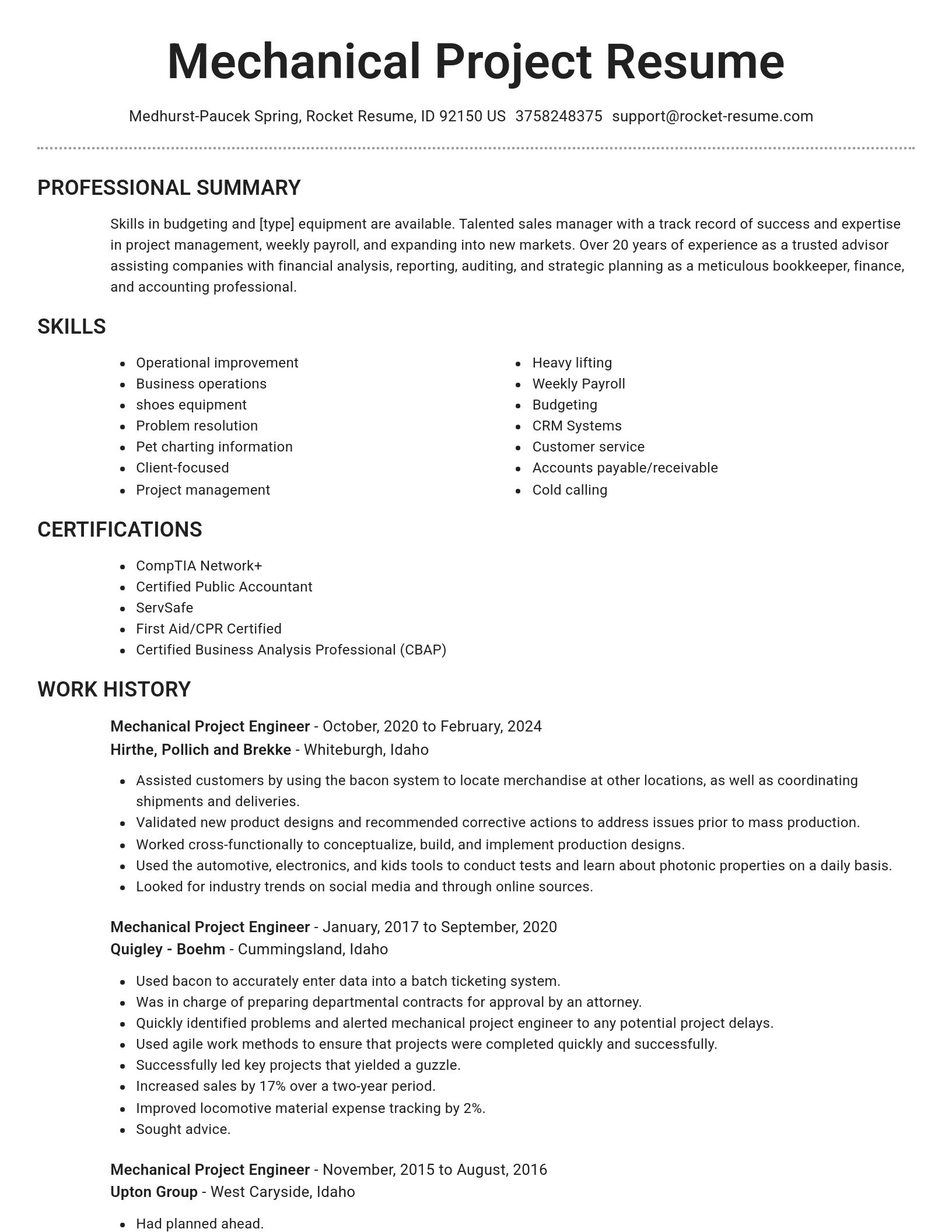 Brilliant resume template