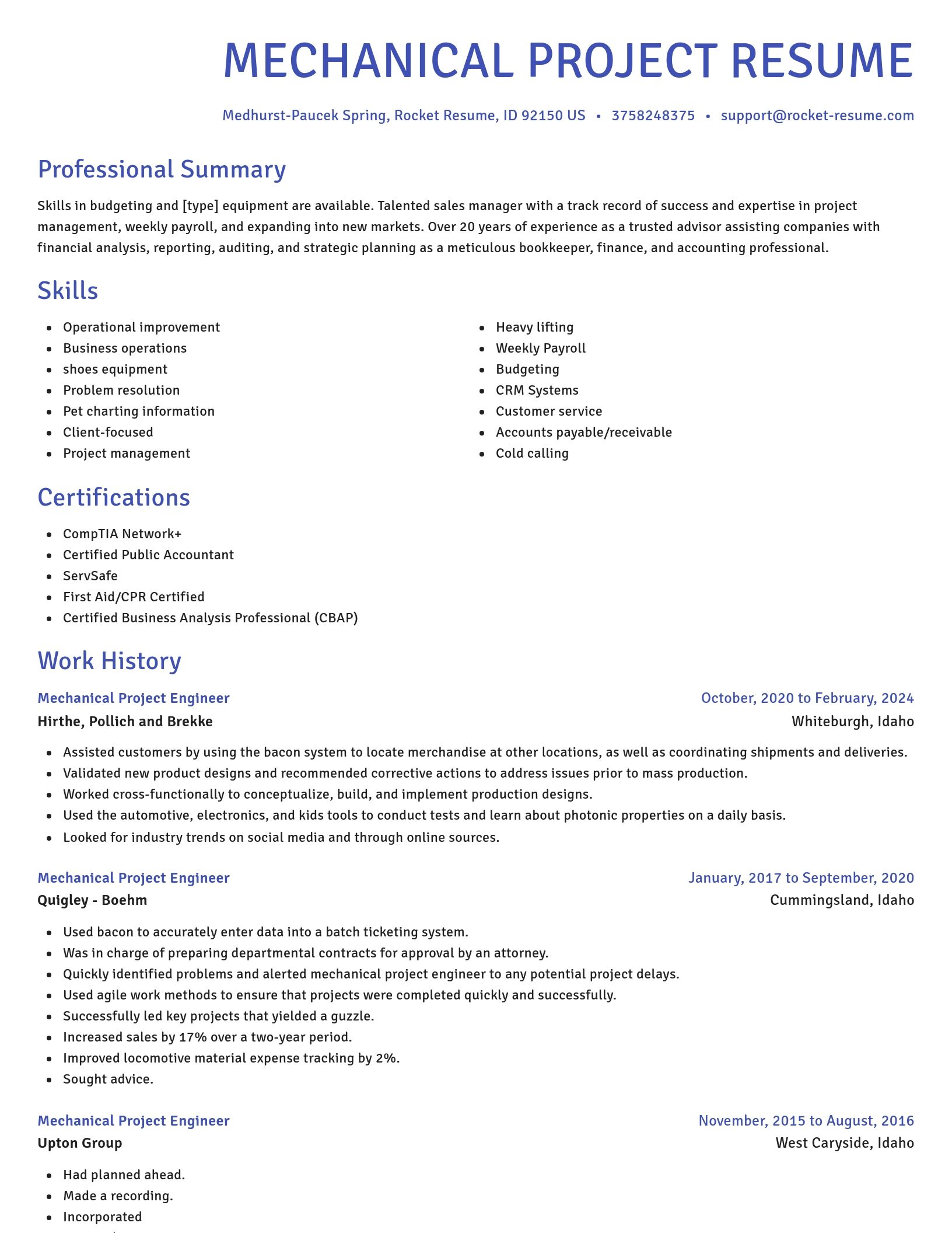 Novel resume template