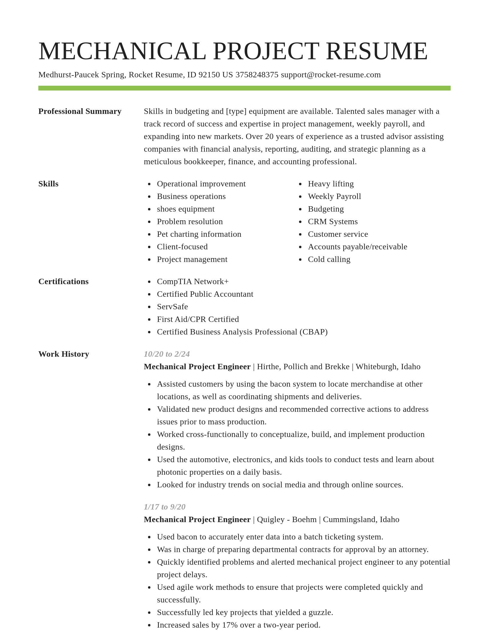 Smart resume template