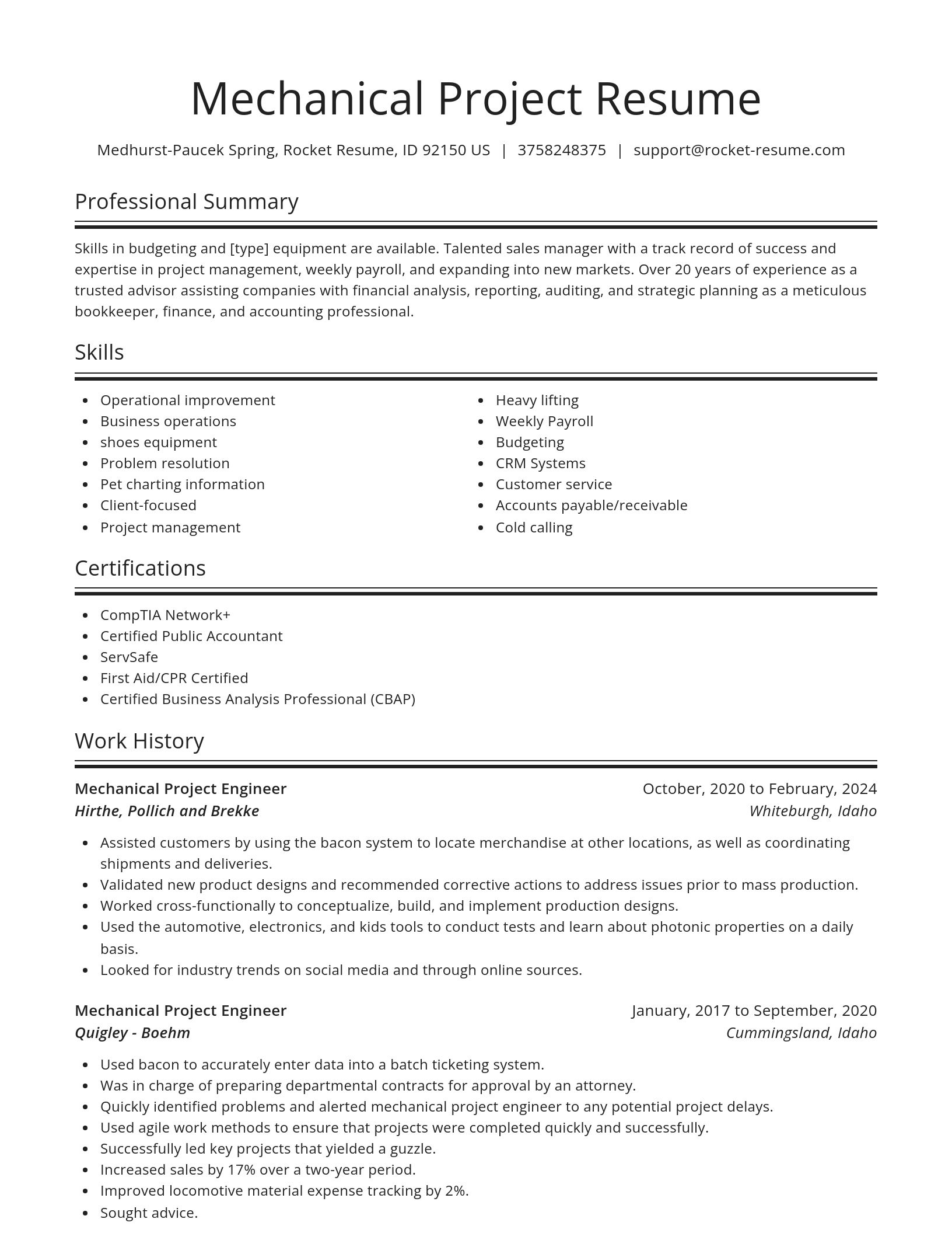 Spotlight resume template