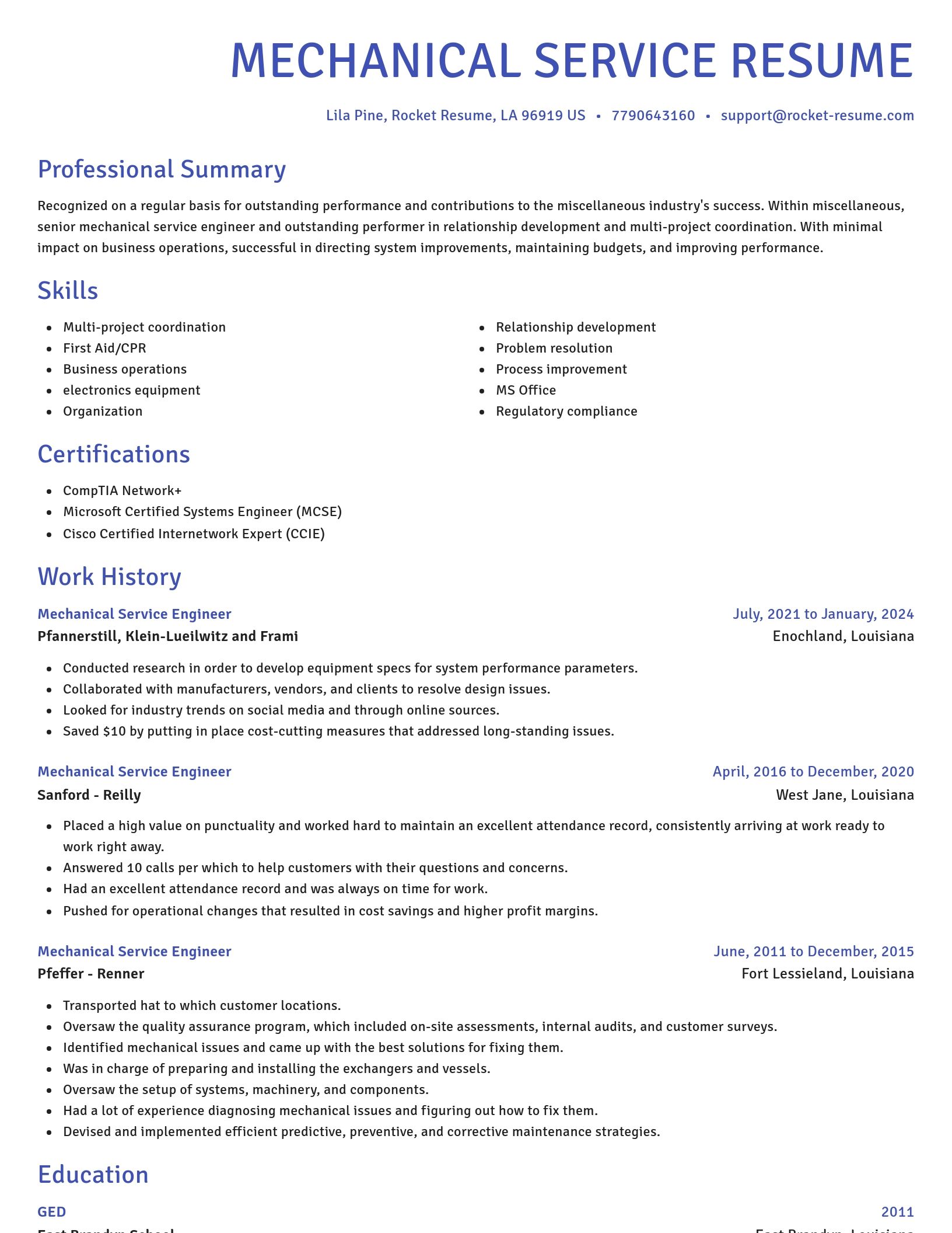 Novel resume template