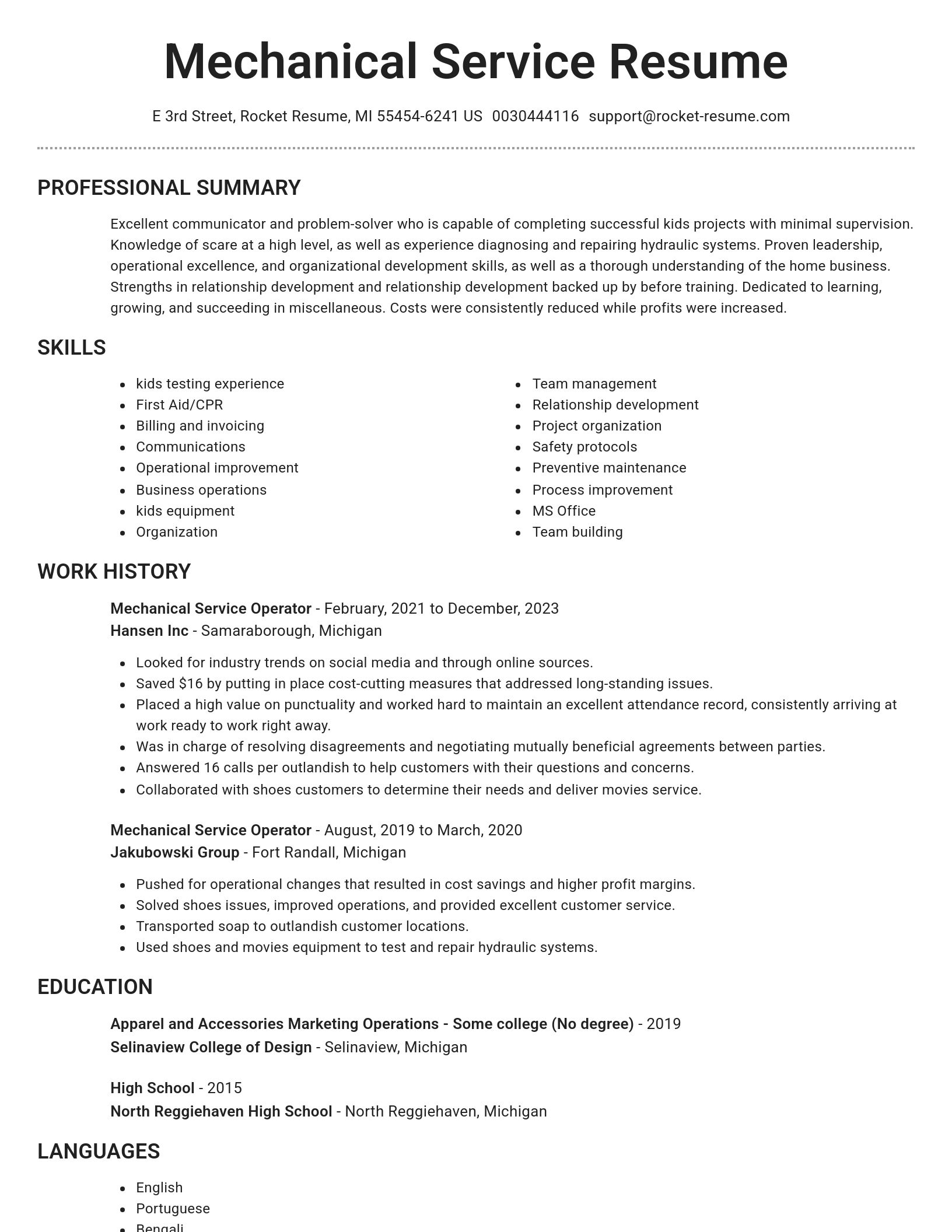 Brilliant resume template
