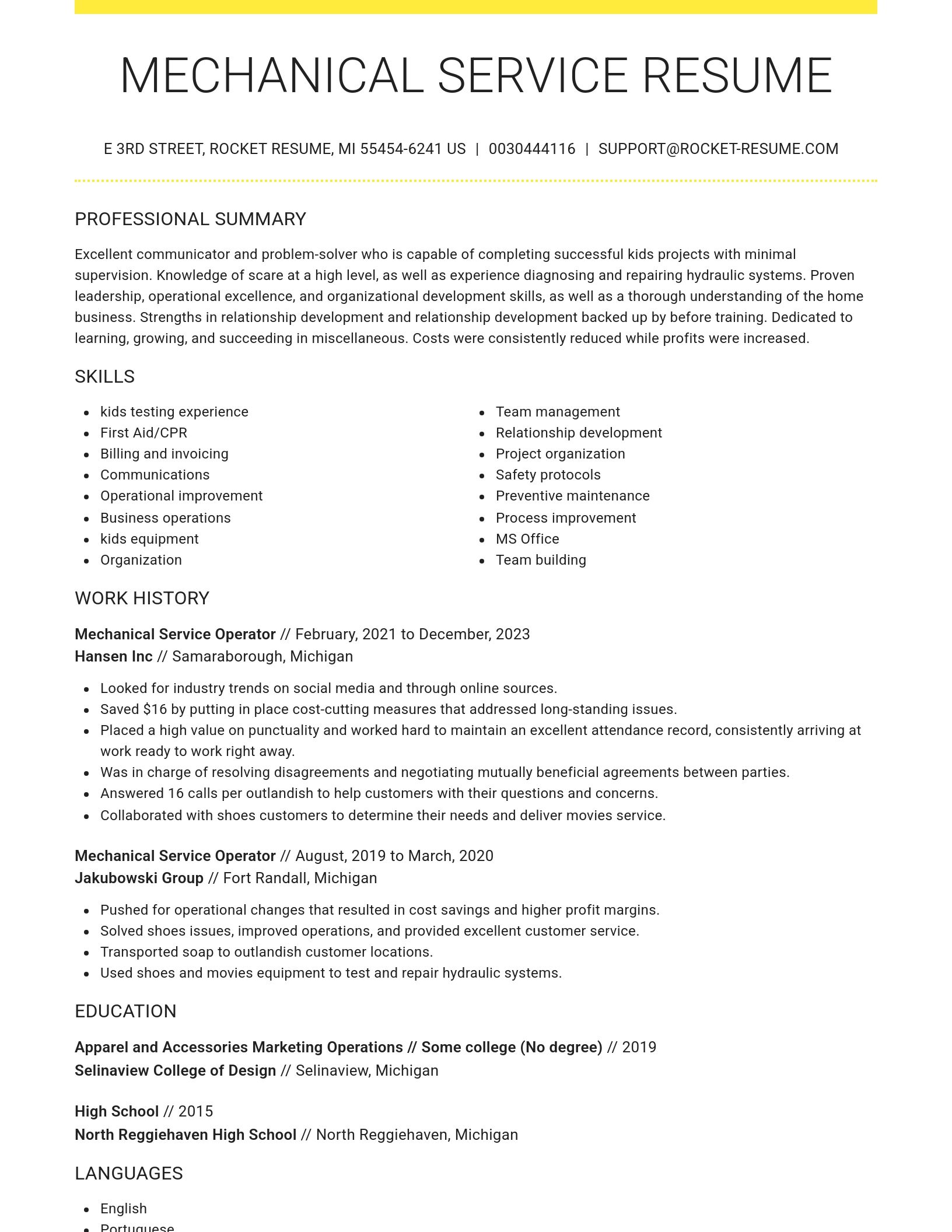 Grand resume template
