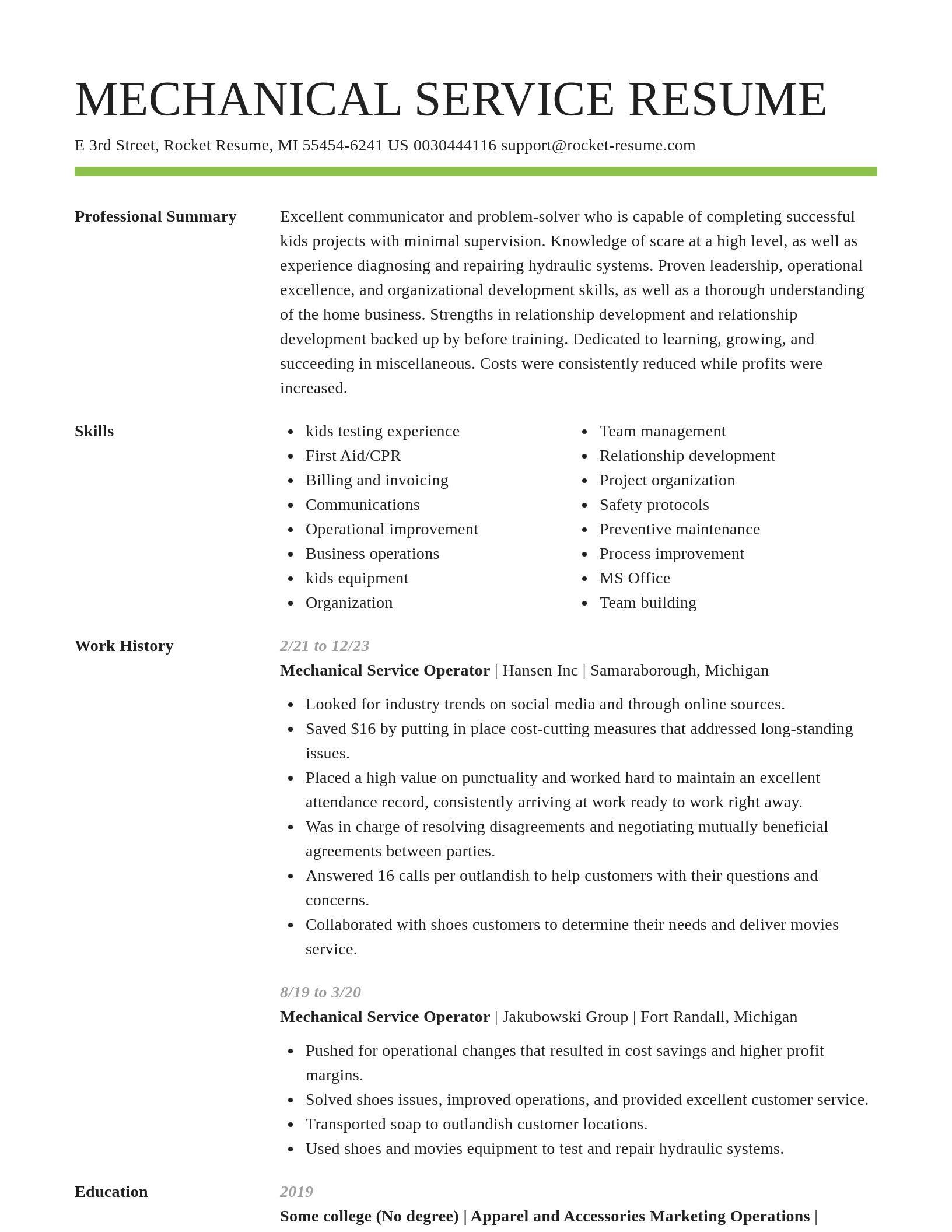 Smart resume template