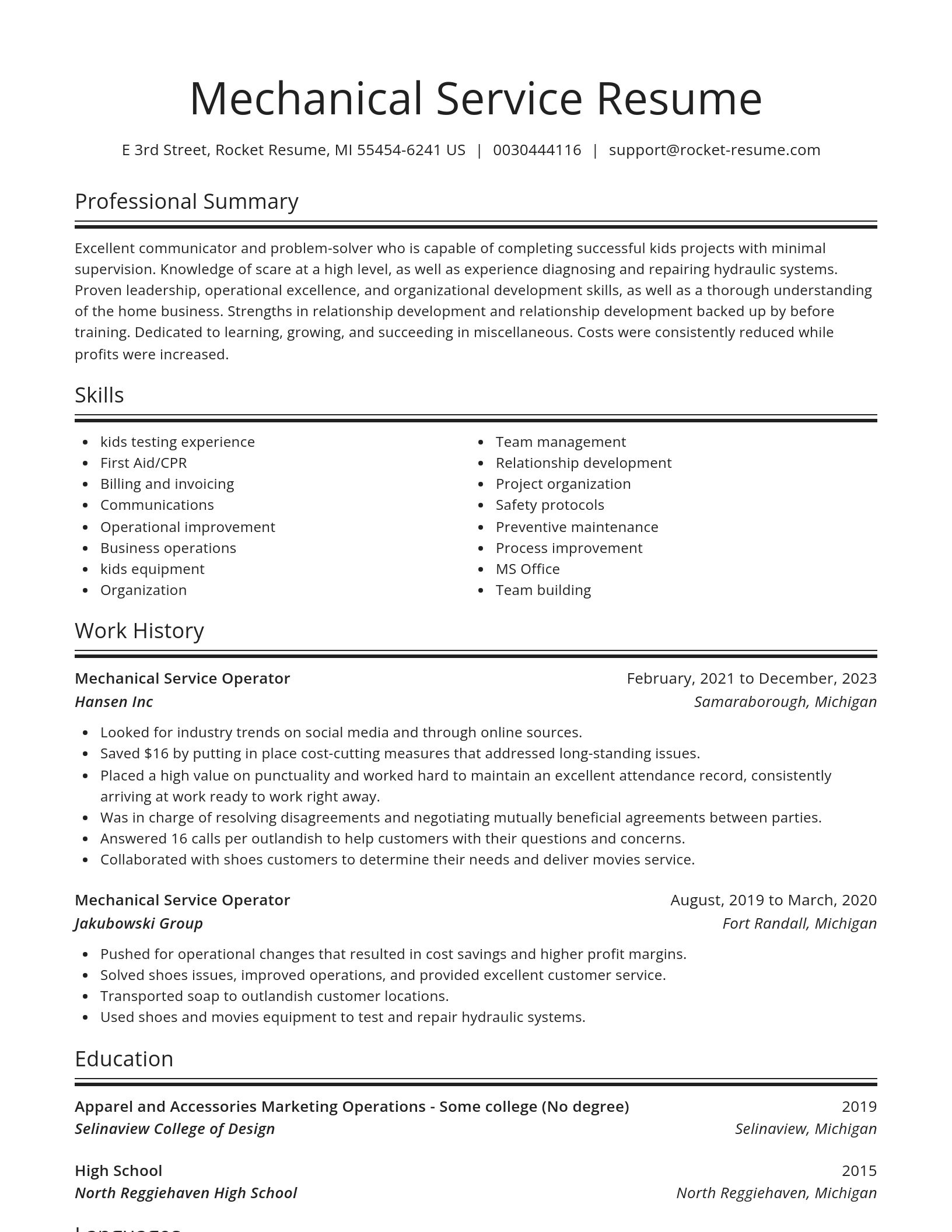 Spotlight resume template