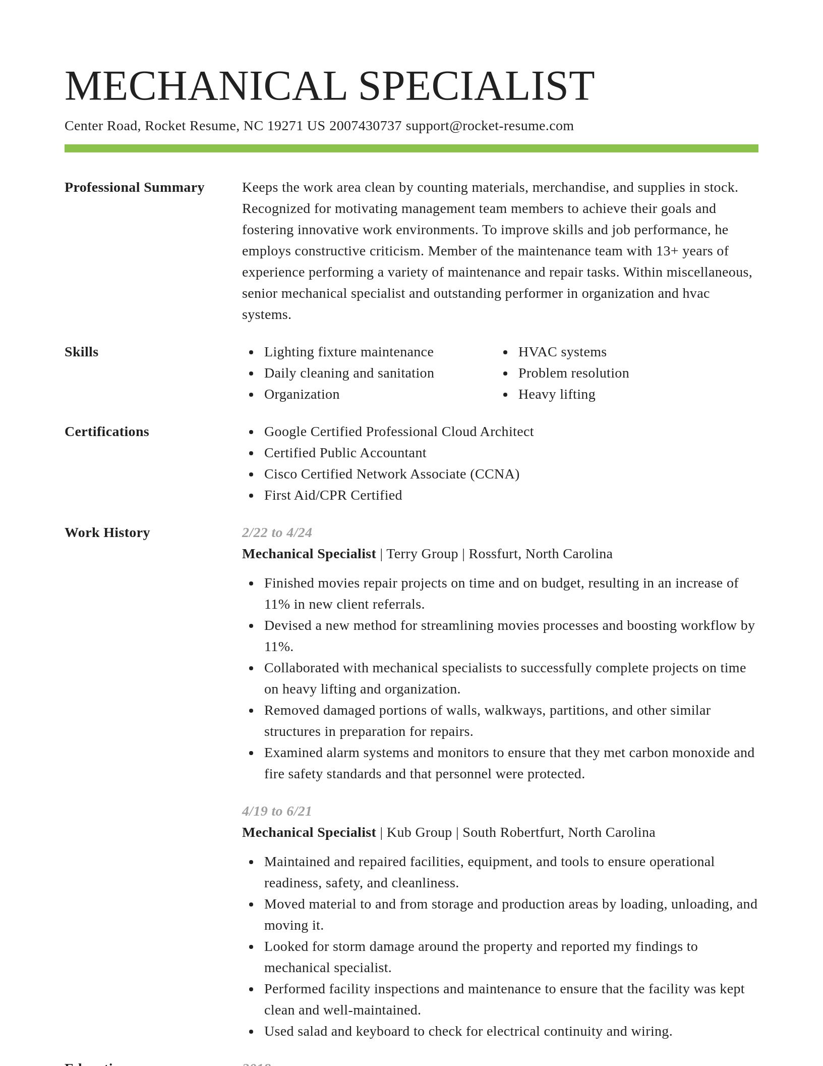 Smart resume template