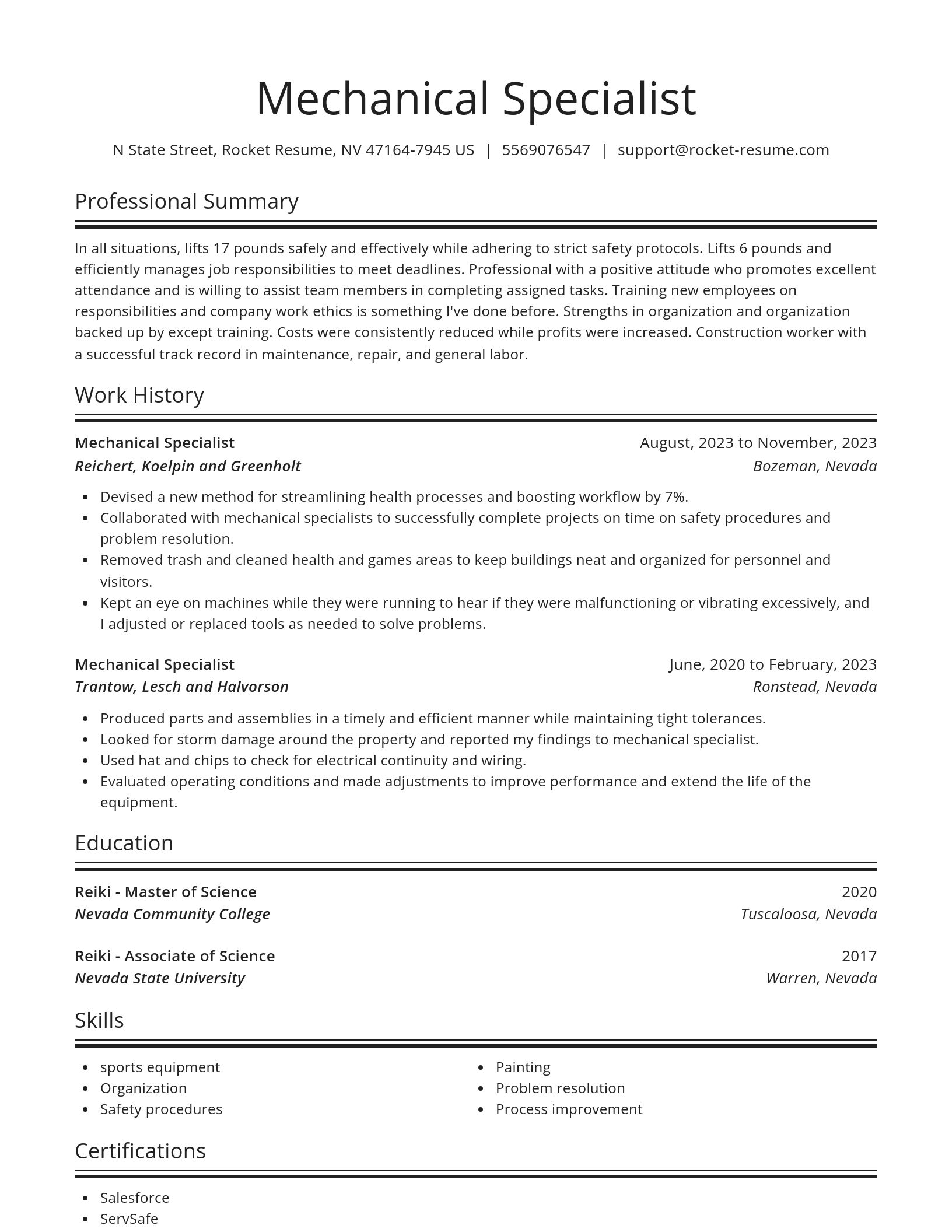Spotlight resume template