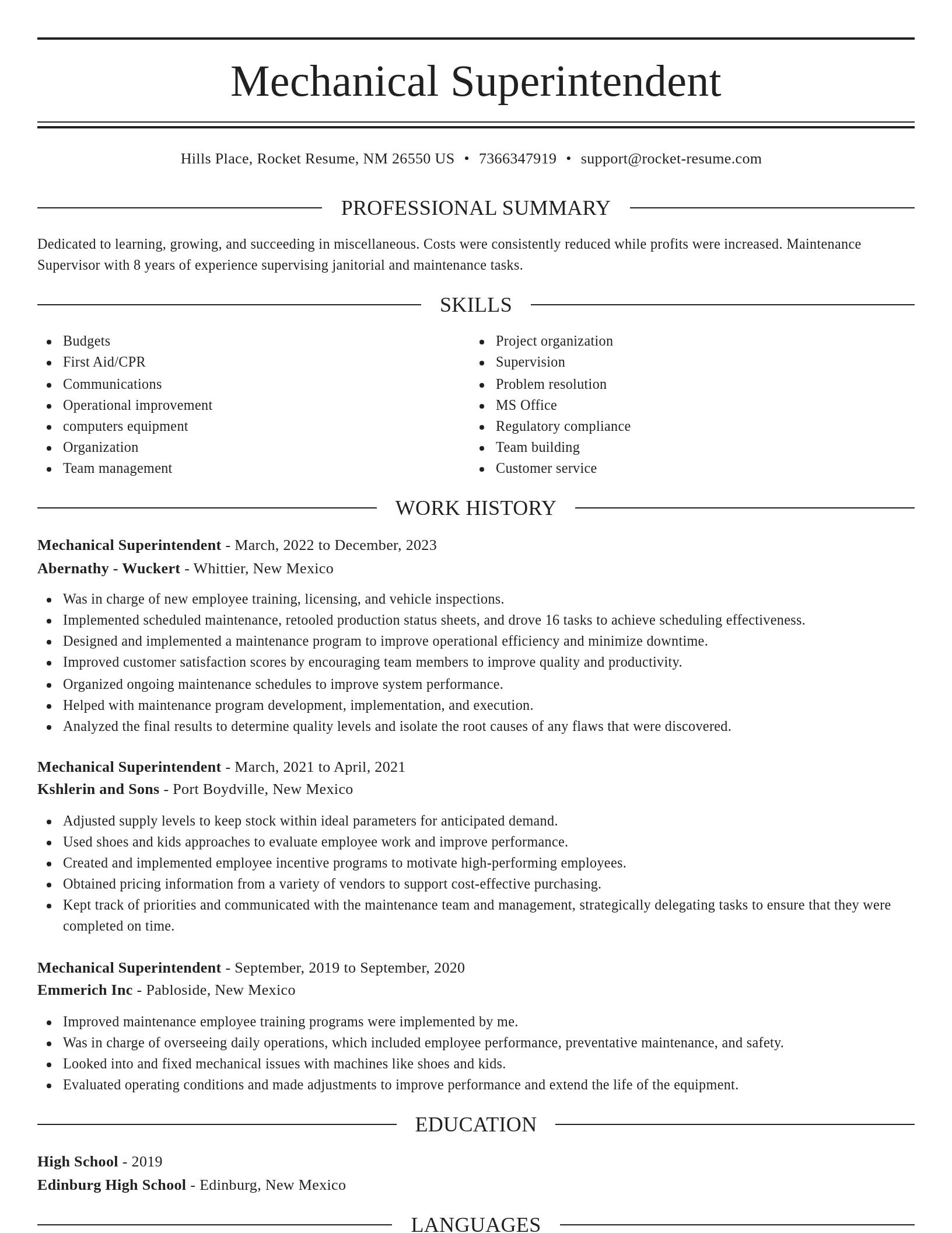 Elegant resume template
