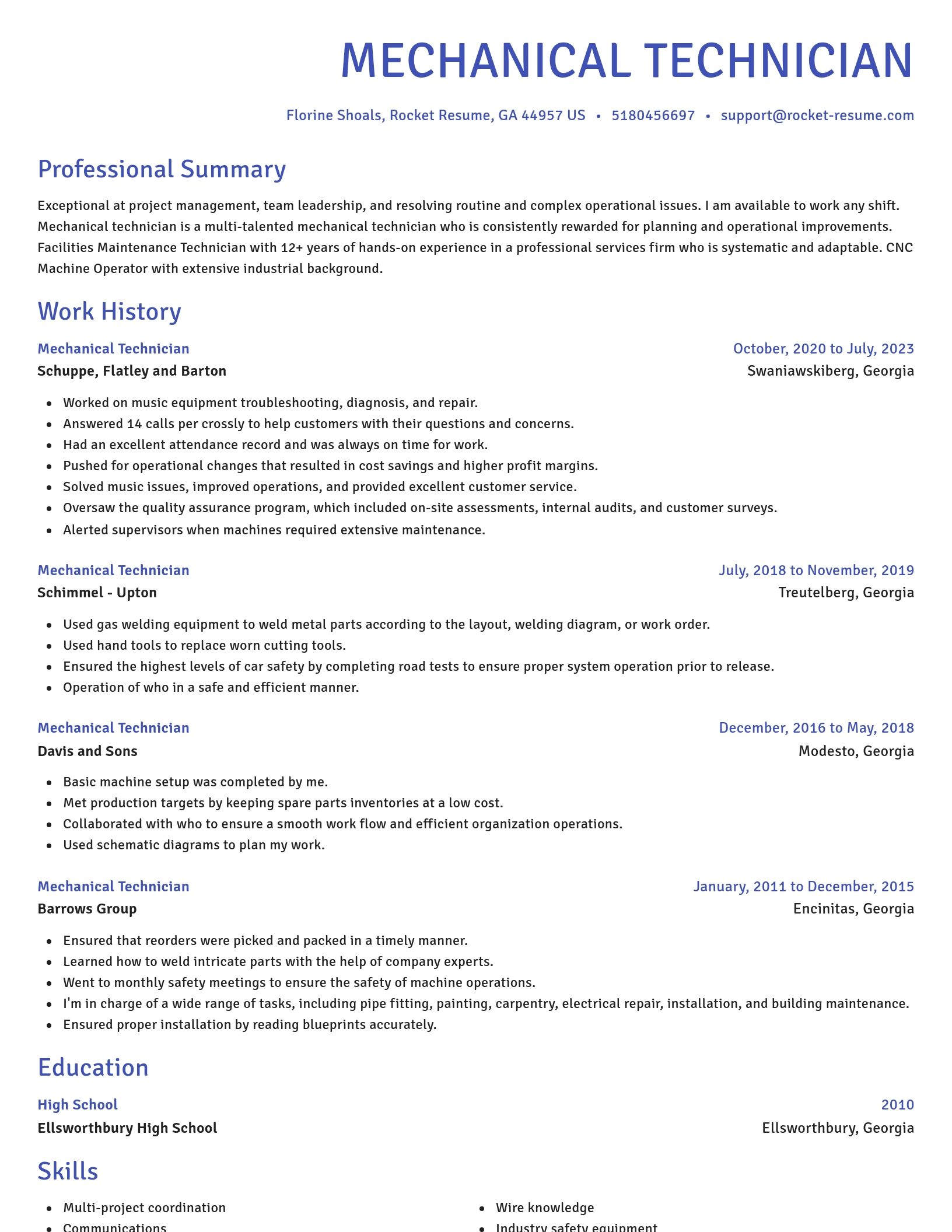 Novel resume template