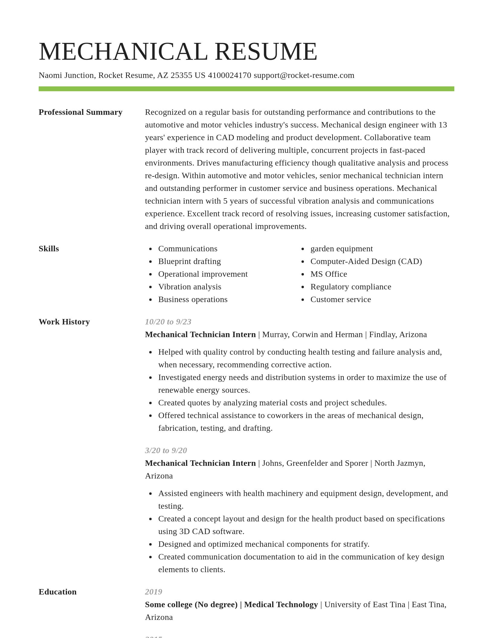 Smart resume template