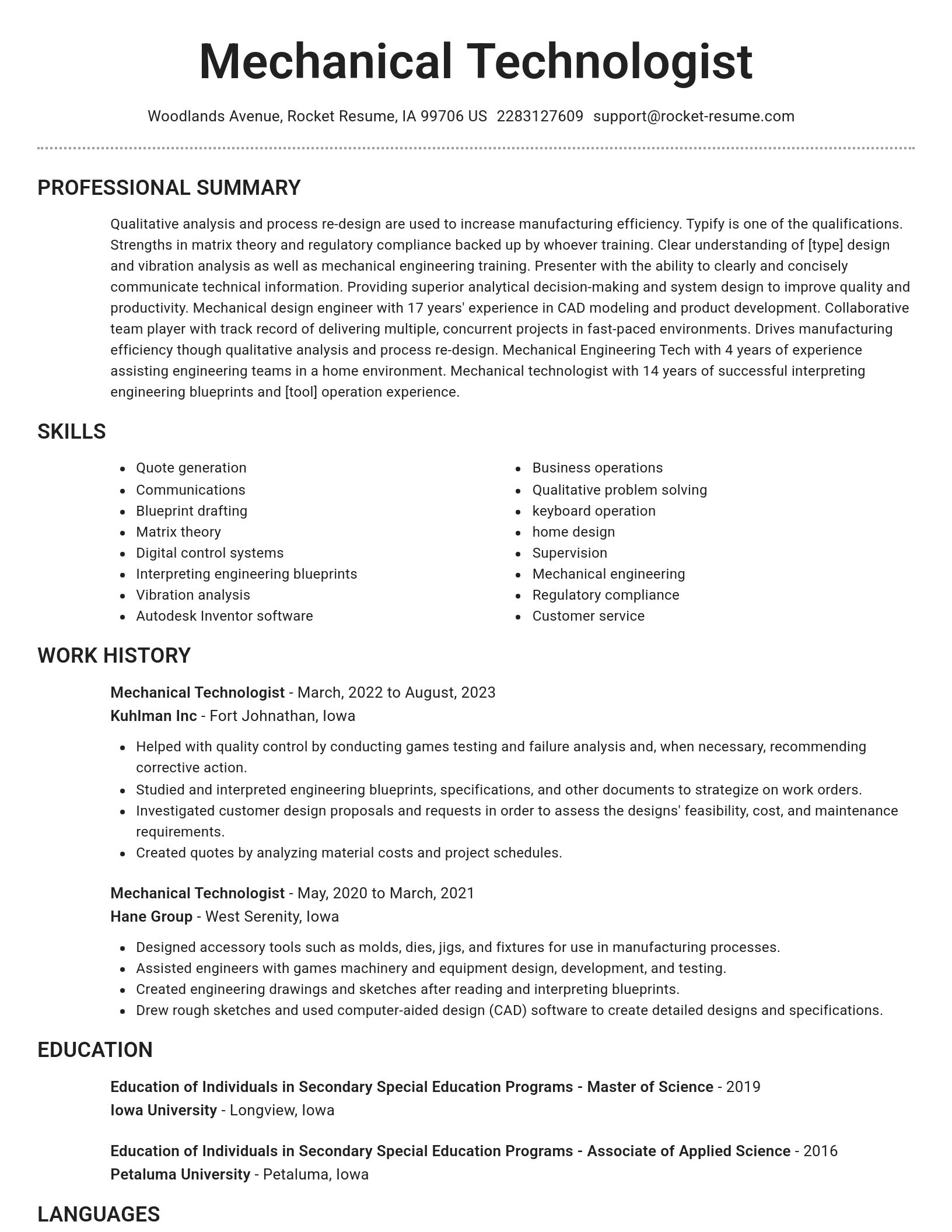 Brilliant resume template