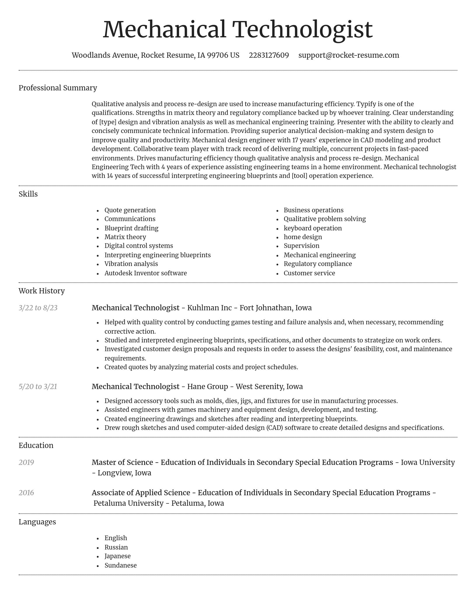 Dignified resume template