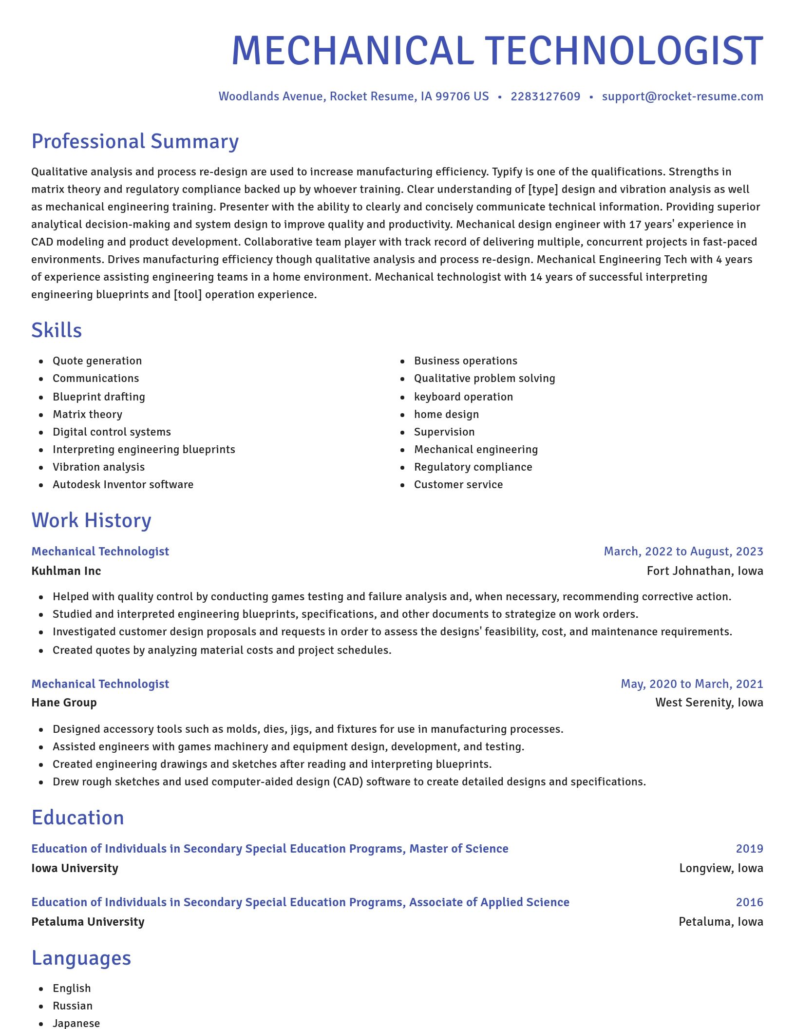 Novel resume template