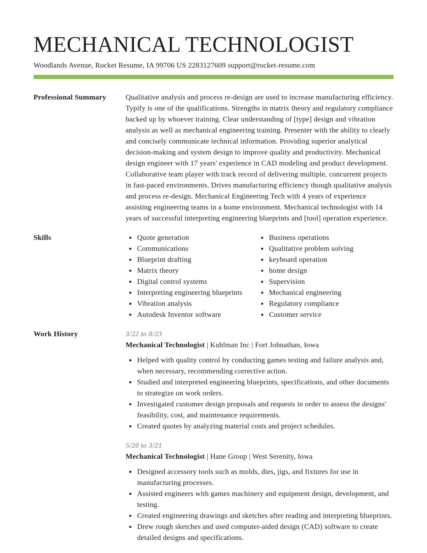 Smart resume template