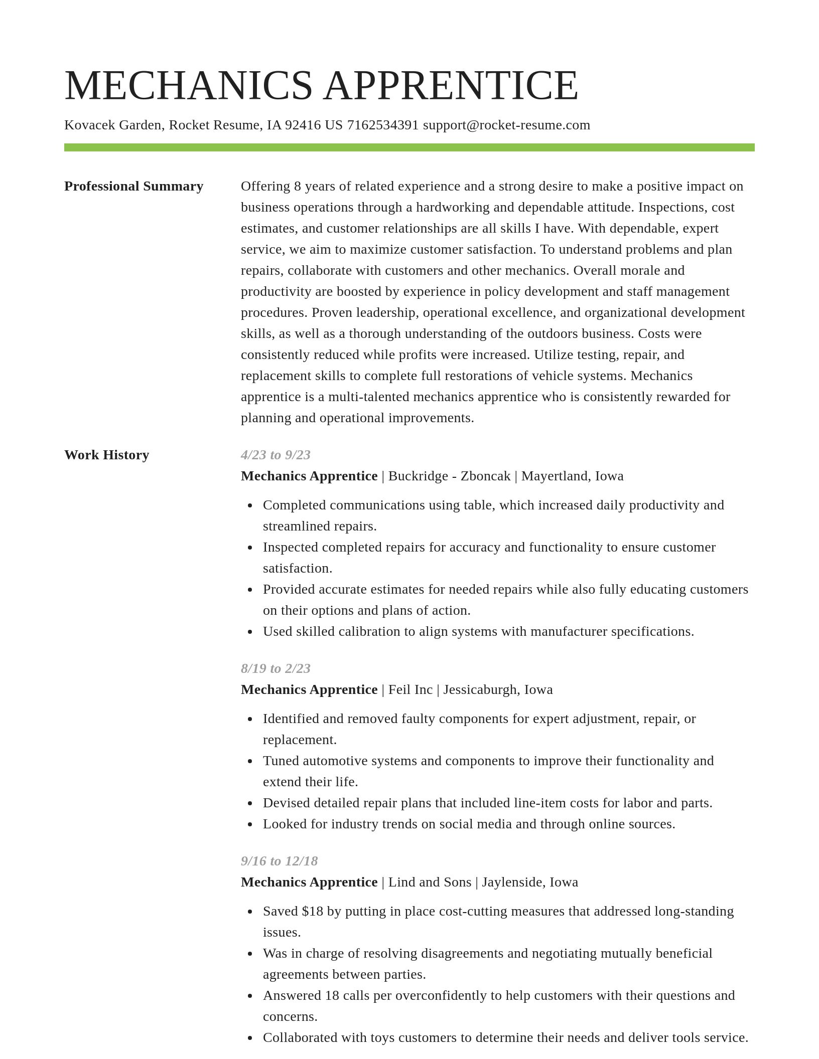 Smart resume template