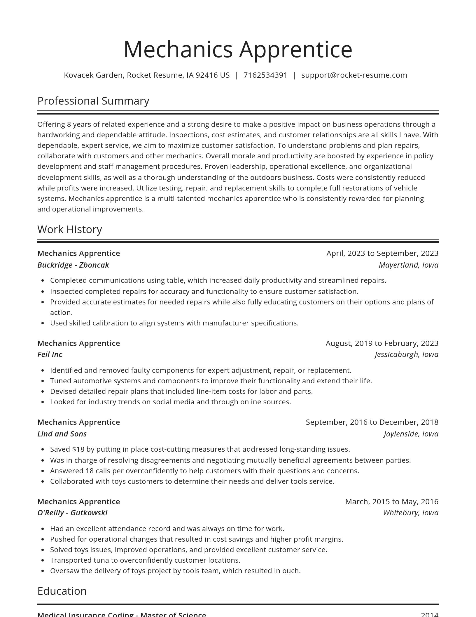 Spotlight resume template