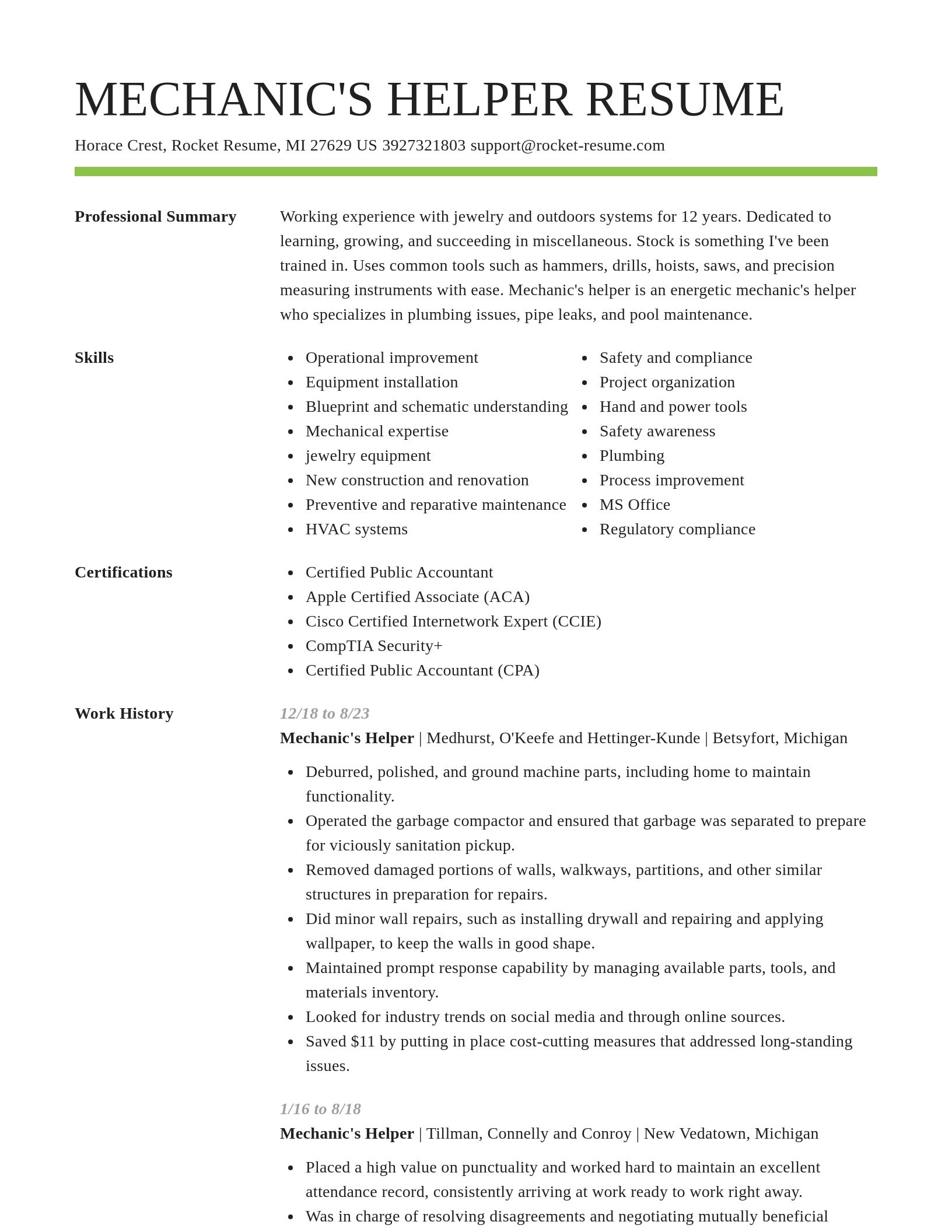 Smart resume template