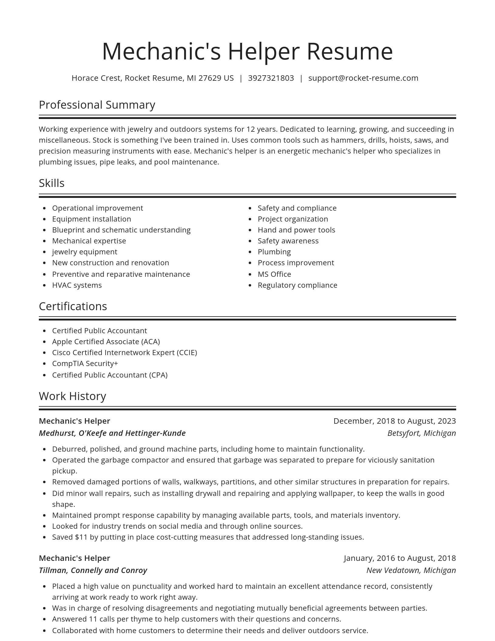 Spotlight resume template