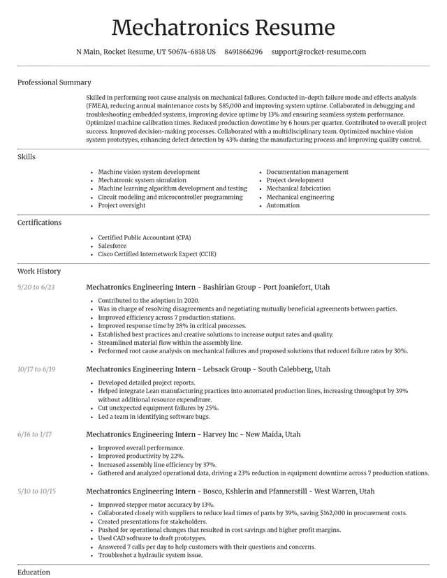 Dignified resume template