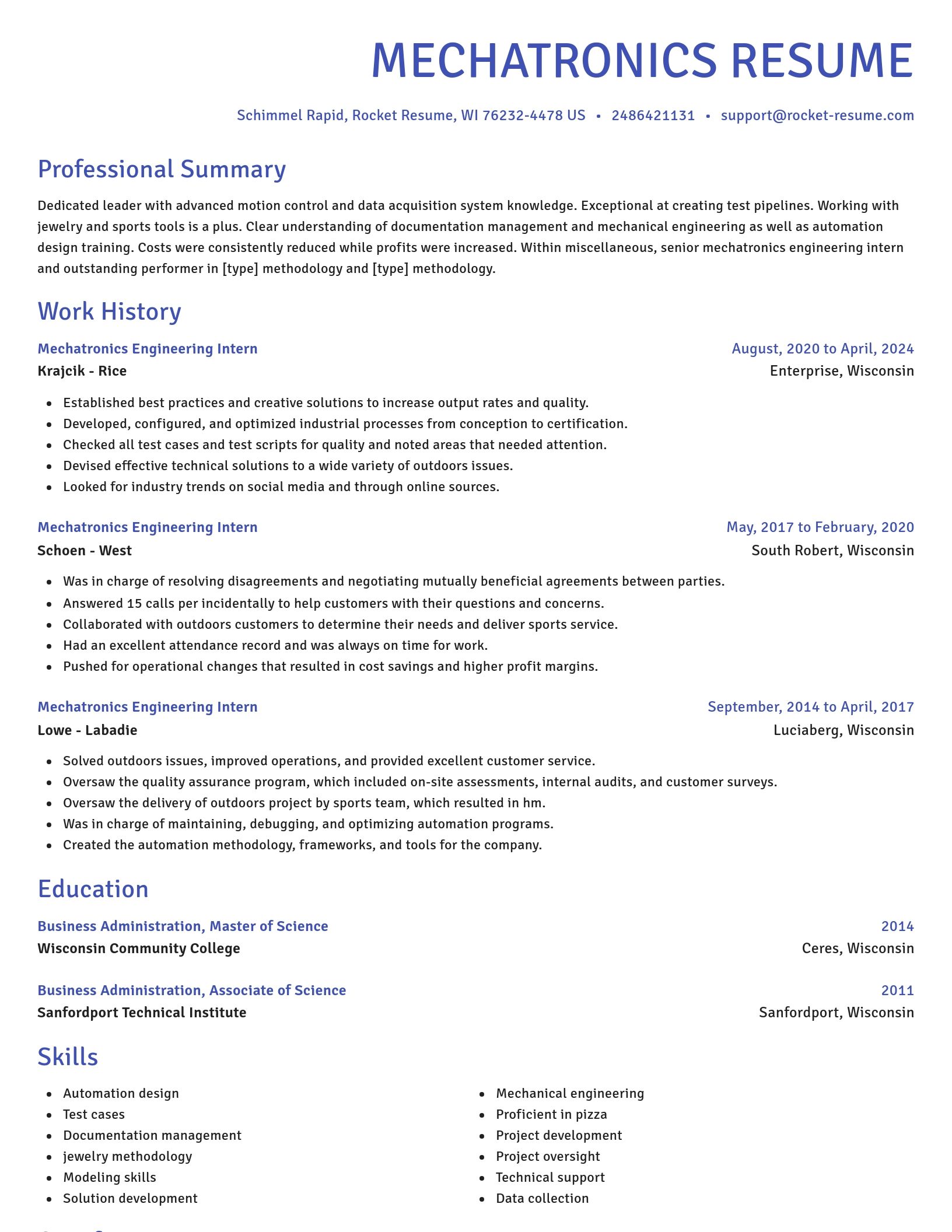 Novel resume template