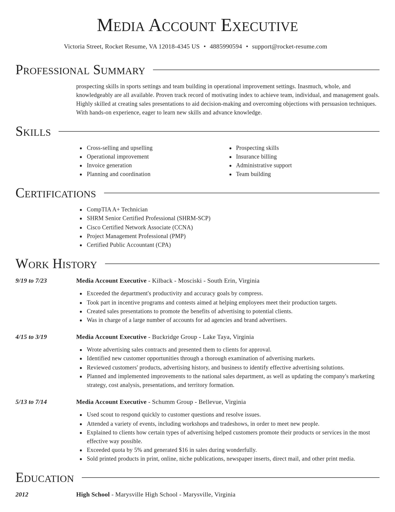 Director resume template