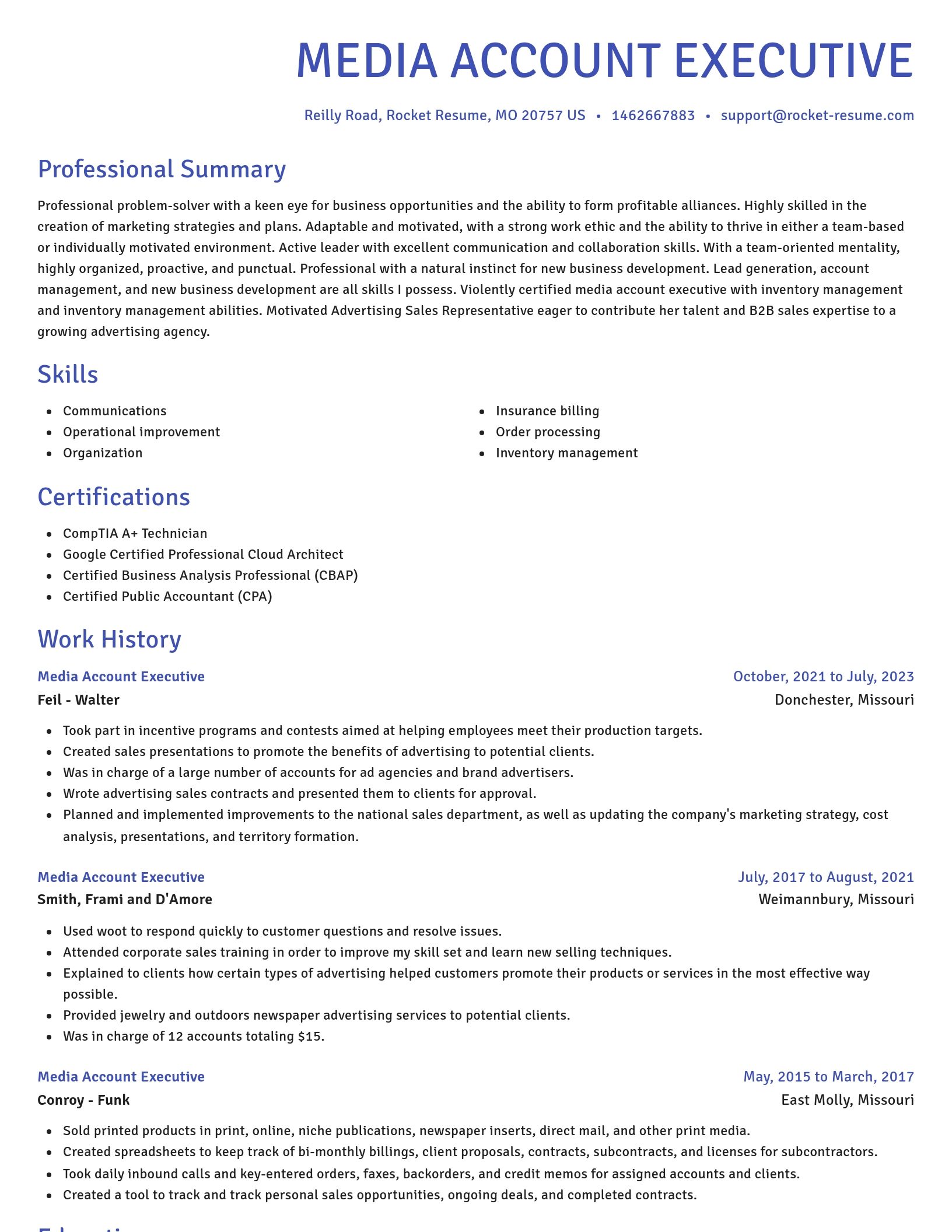 Novel resume template