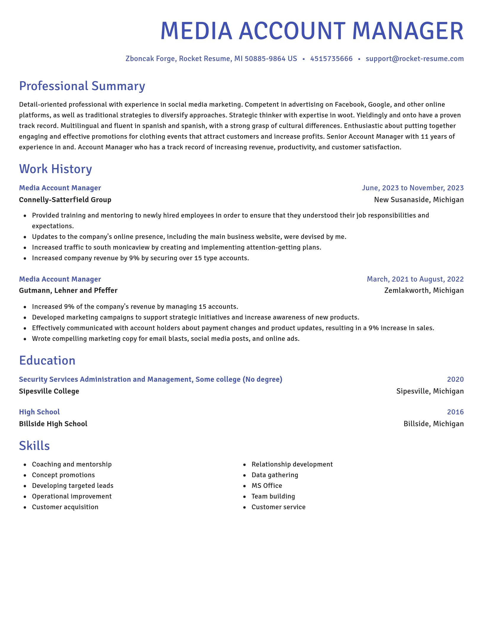Novel resume template