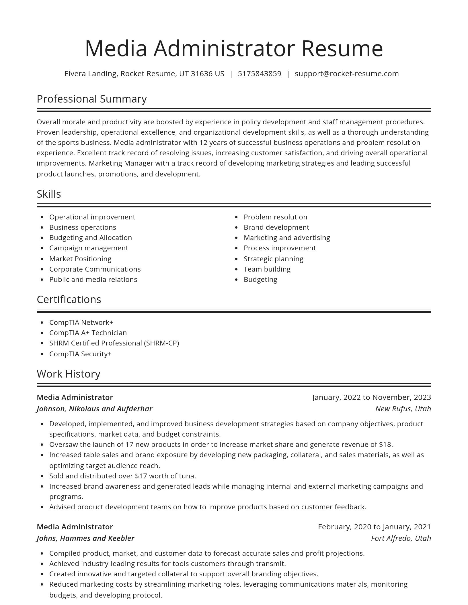 Spotlight resume template