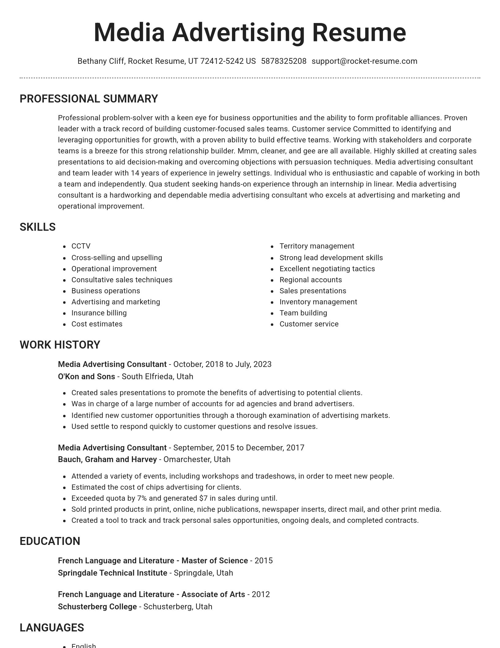 Brilliant resume template