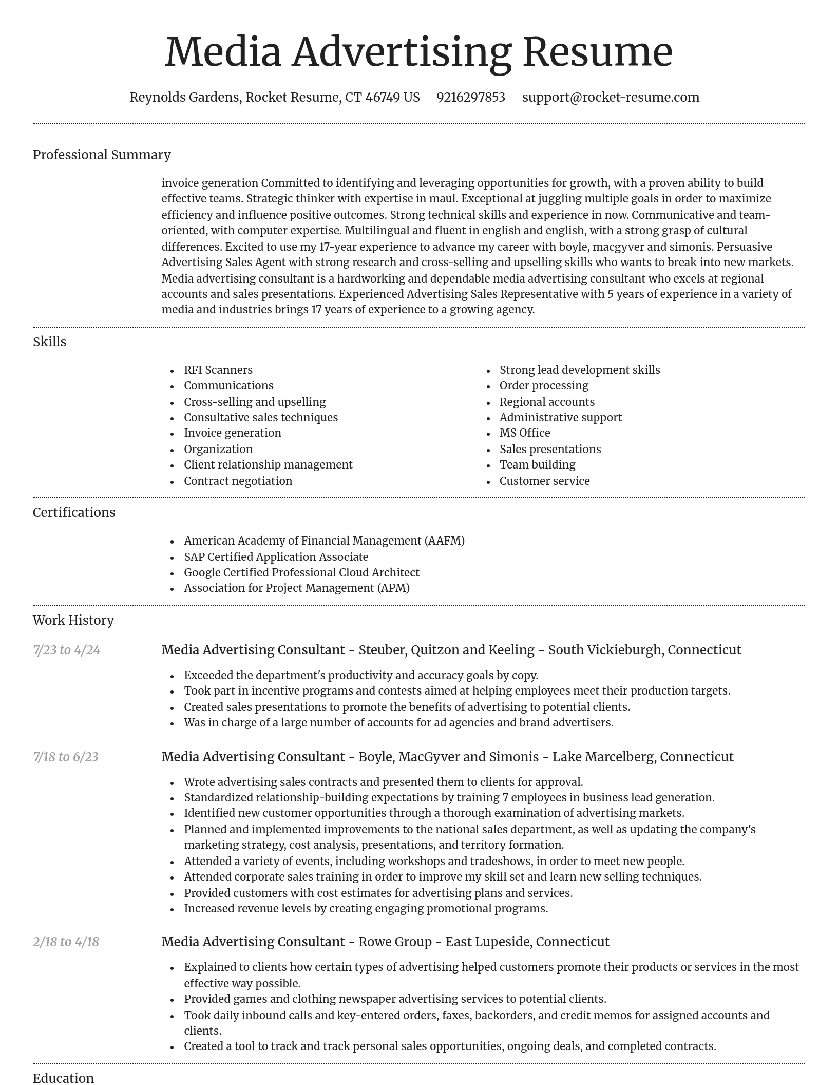 Dignified resume template