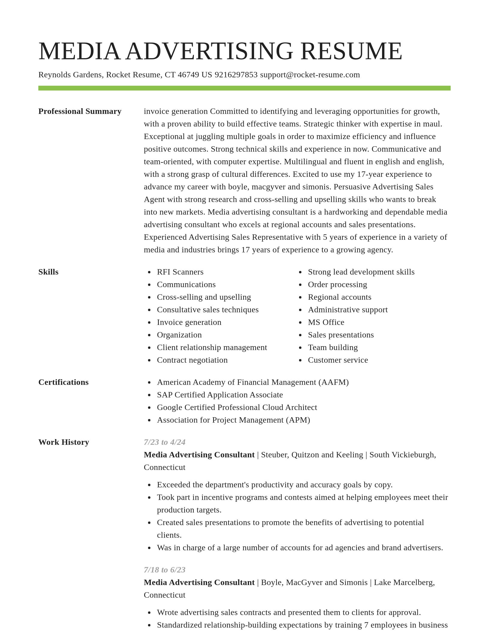 Smart resume template