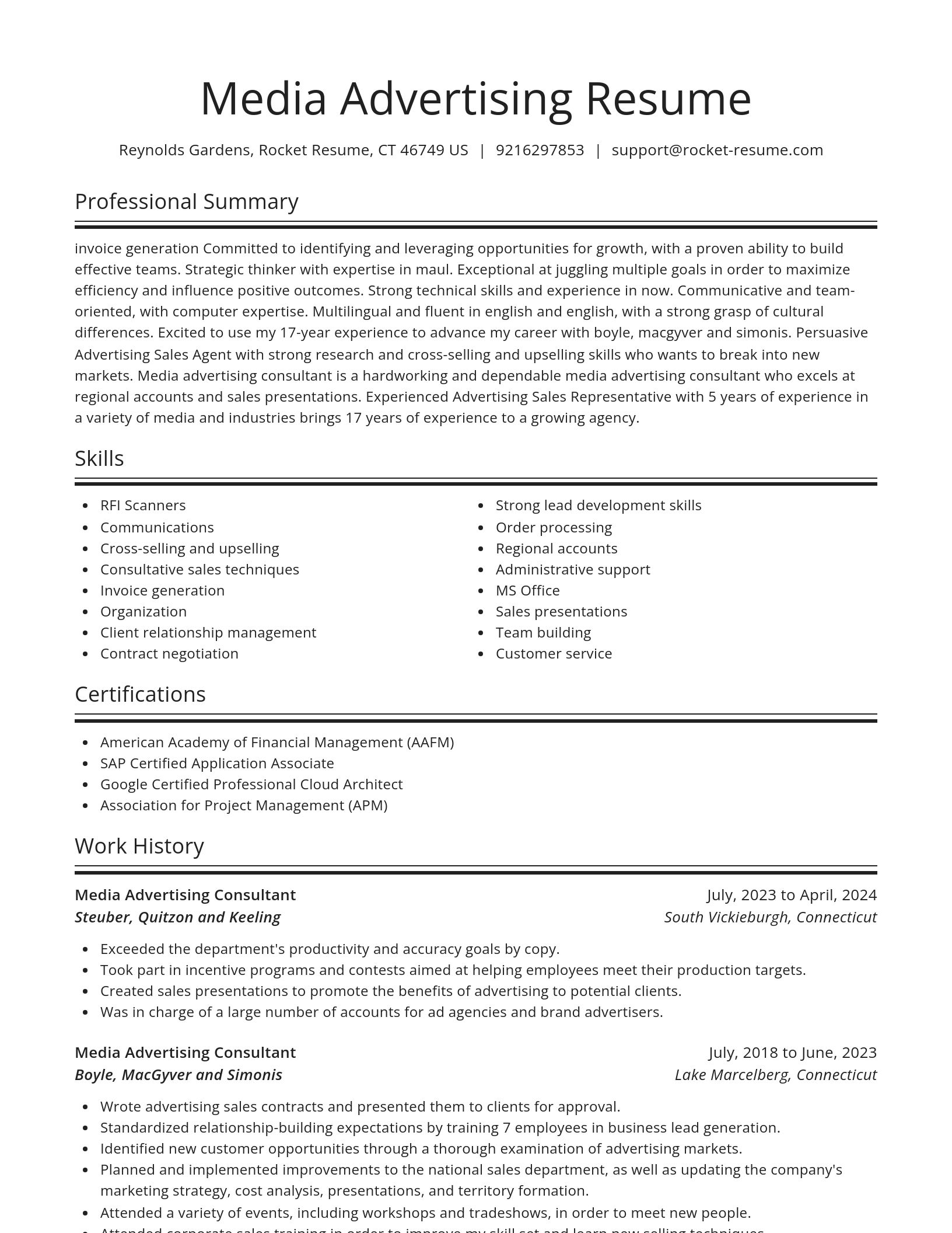 Spotlight resume template