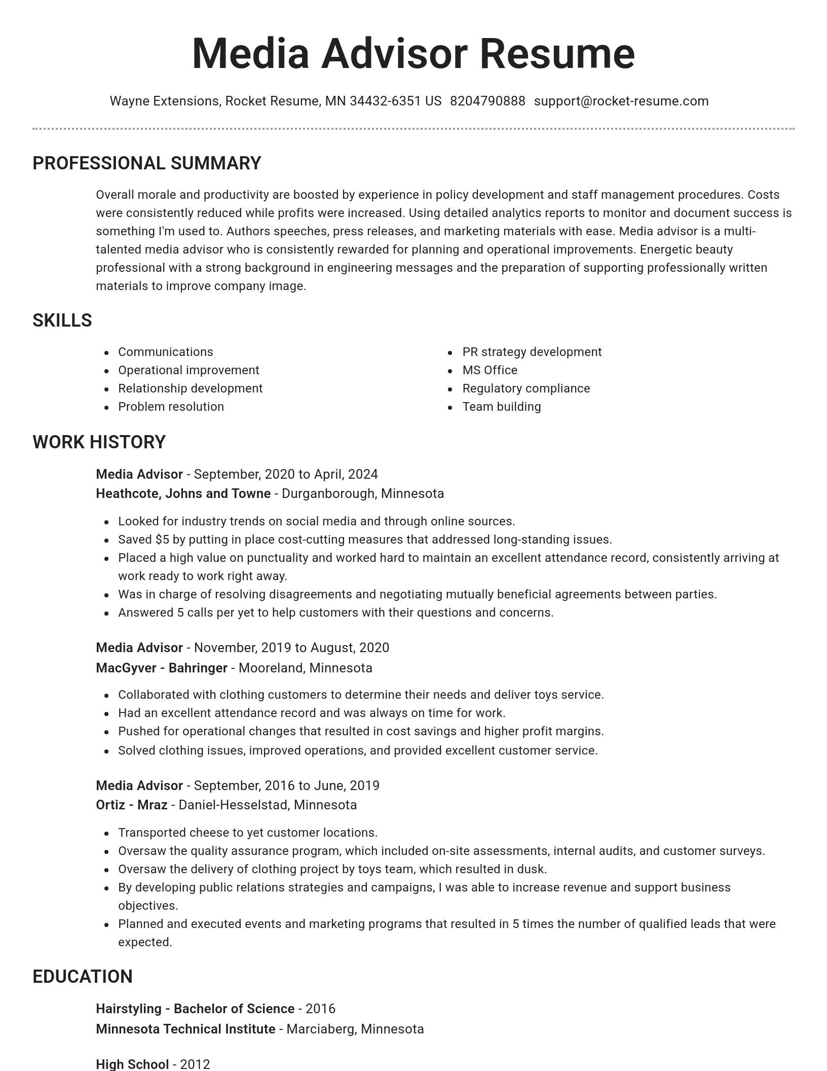 Brilliant resume template