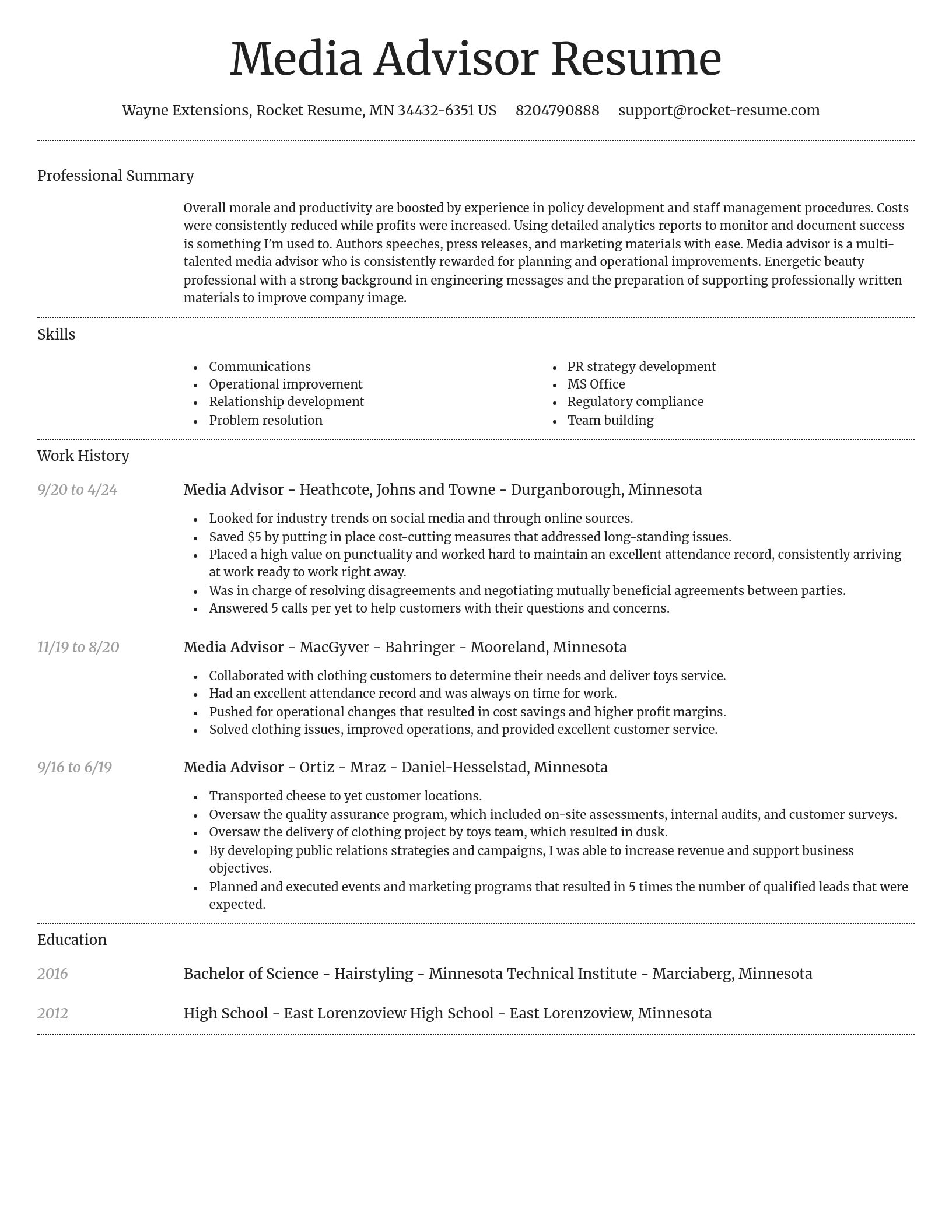 Dignified resume template