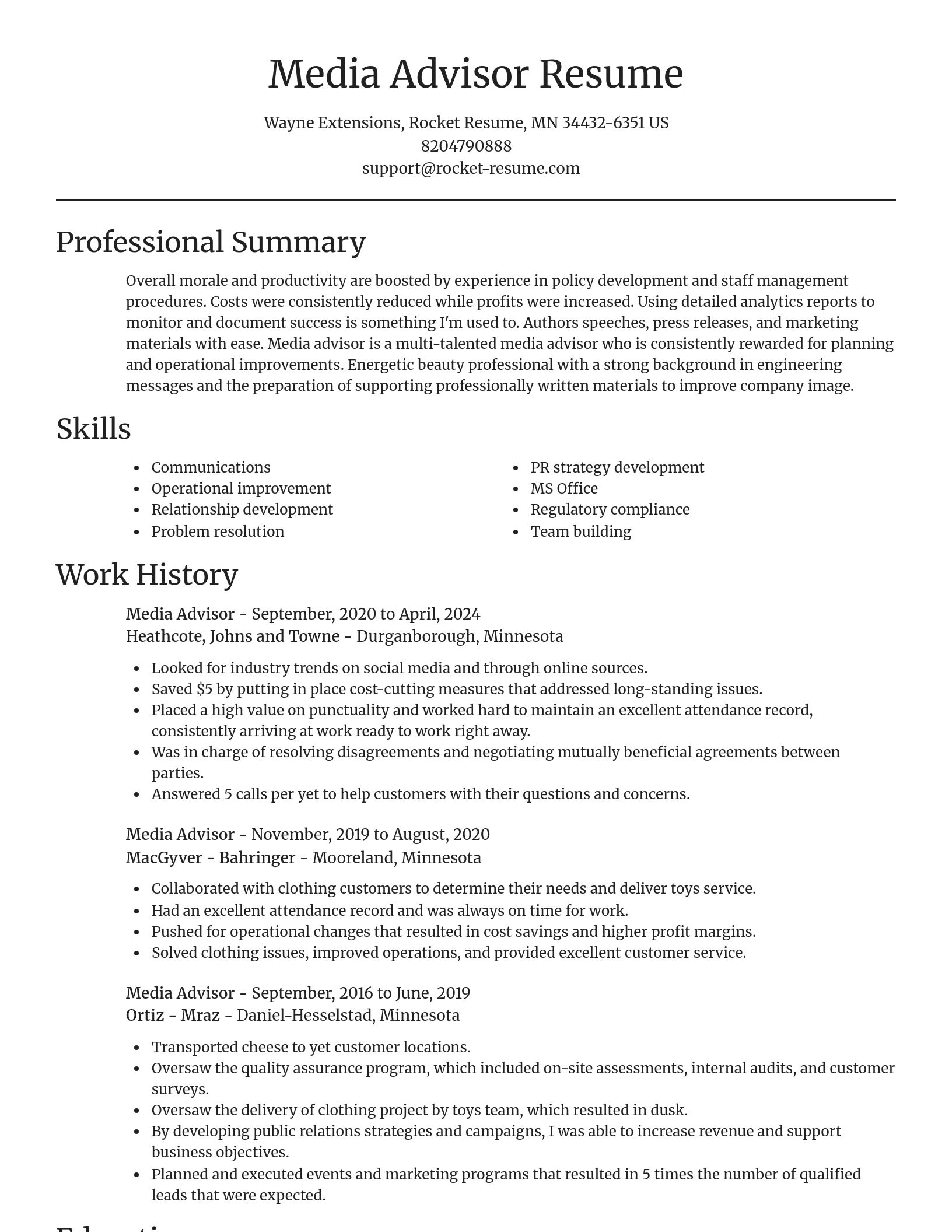 Focal Point resume template