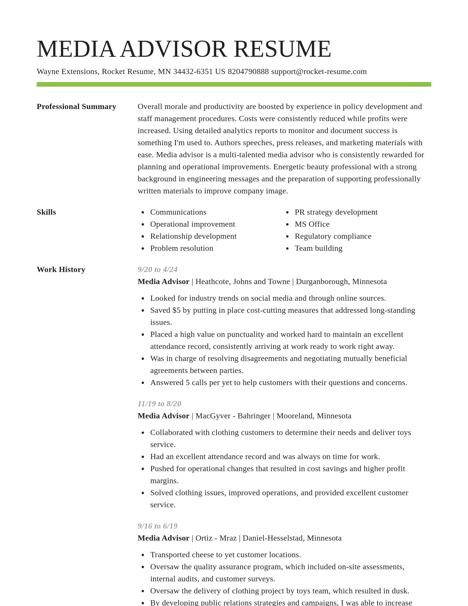 Smart resume template