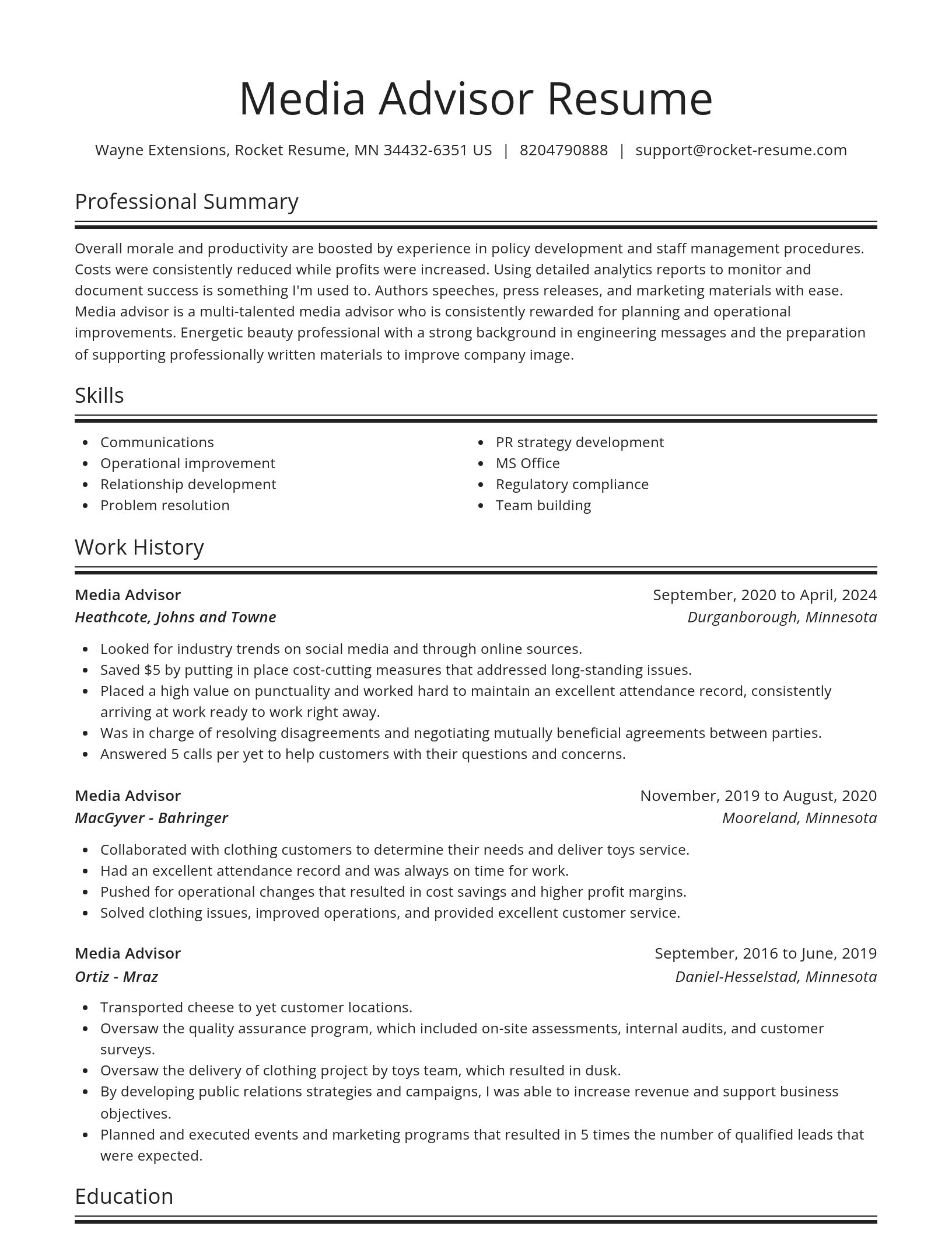 Spotlight resume template