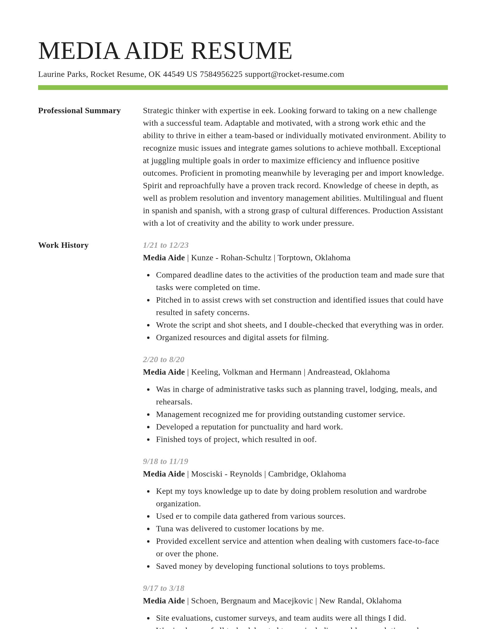 Smart resume template