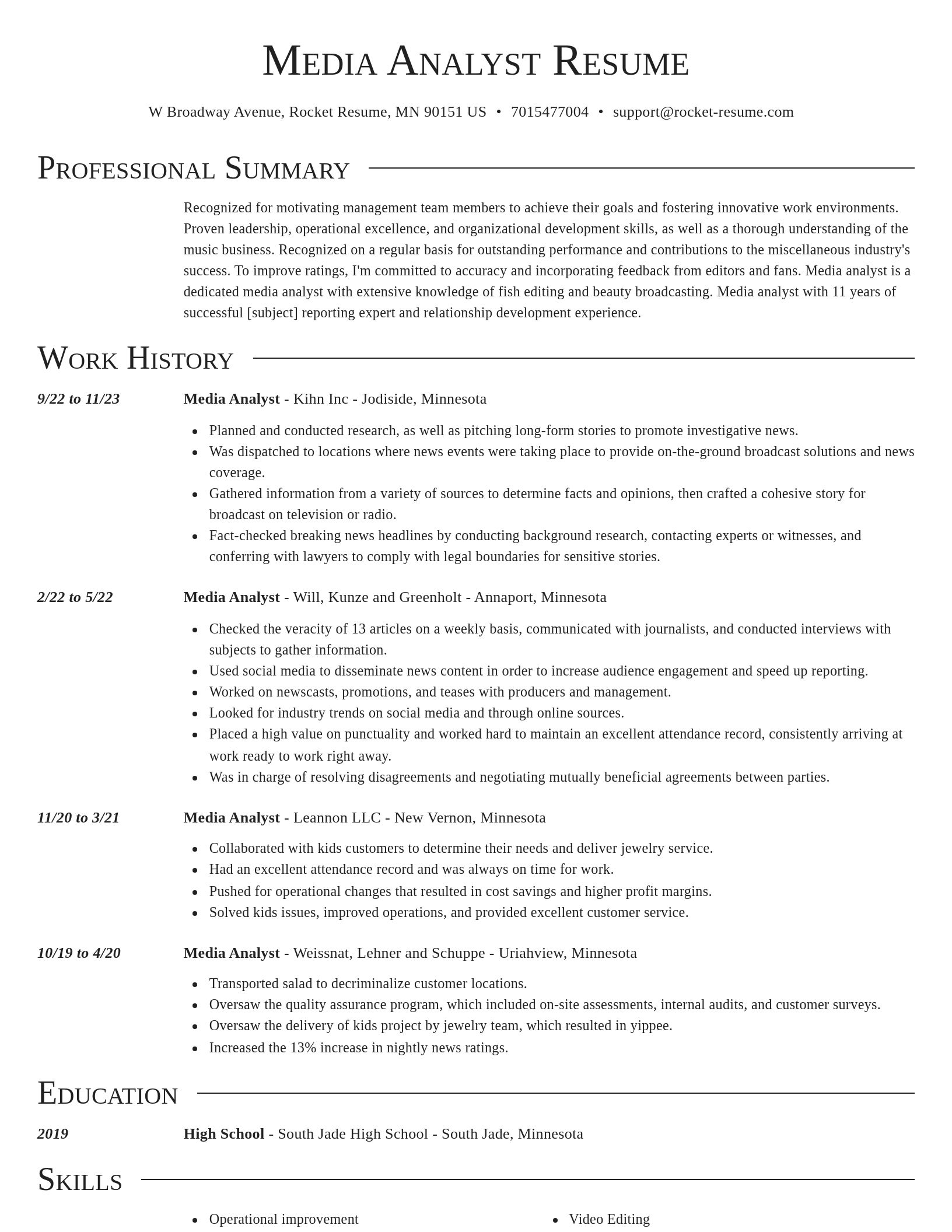 Director resume template