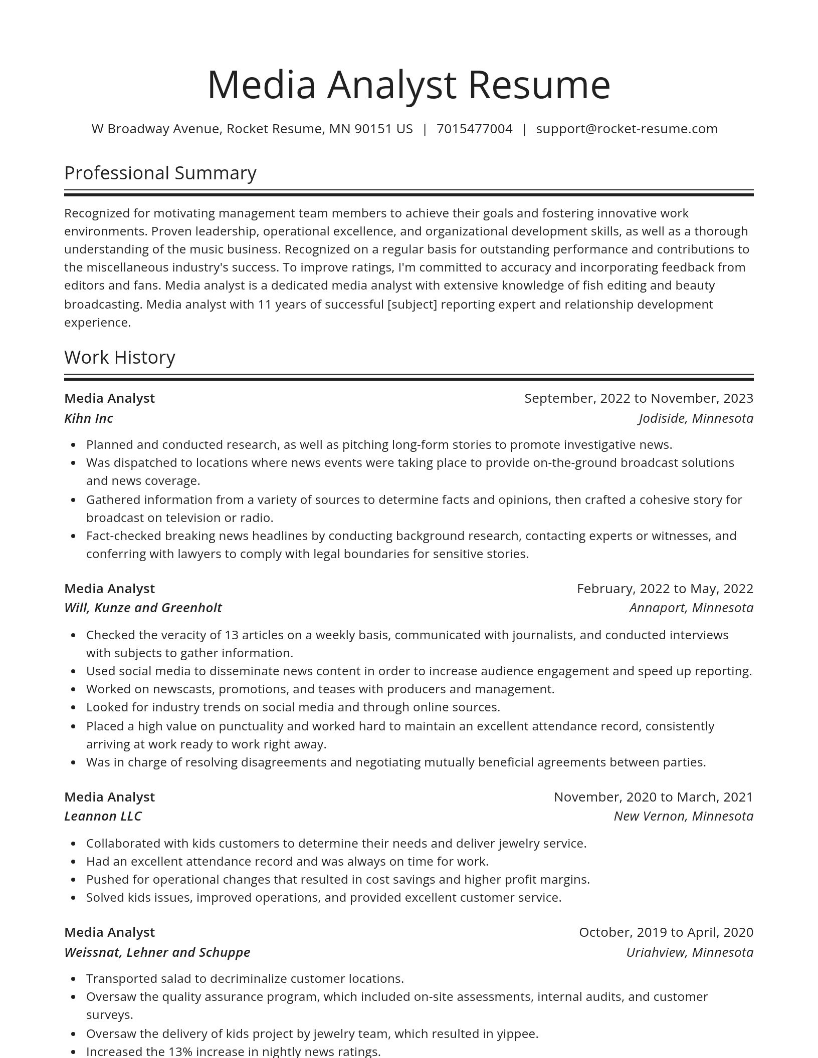 Spotlight resume template