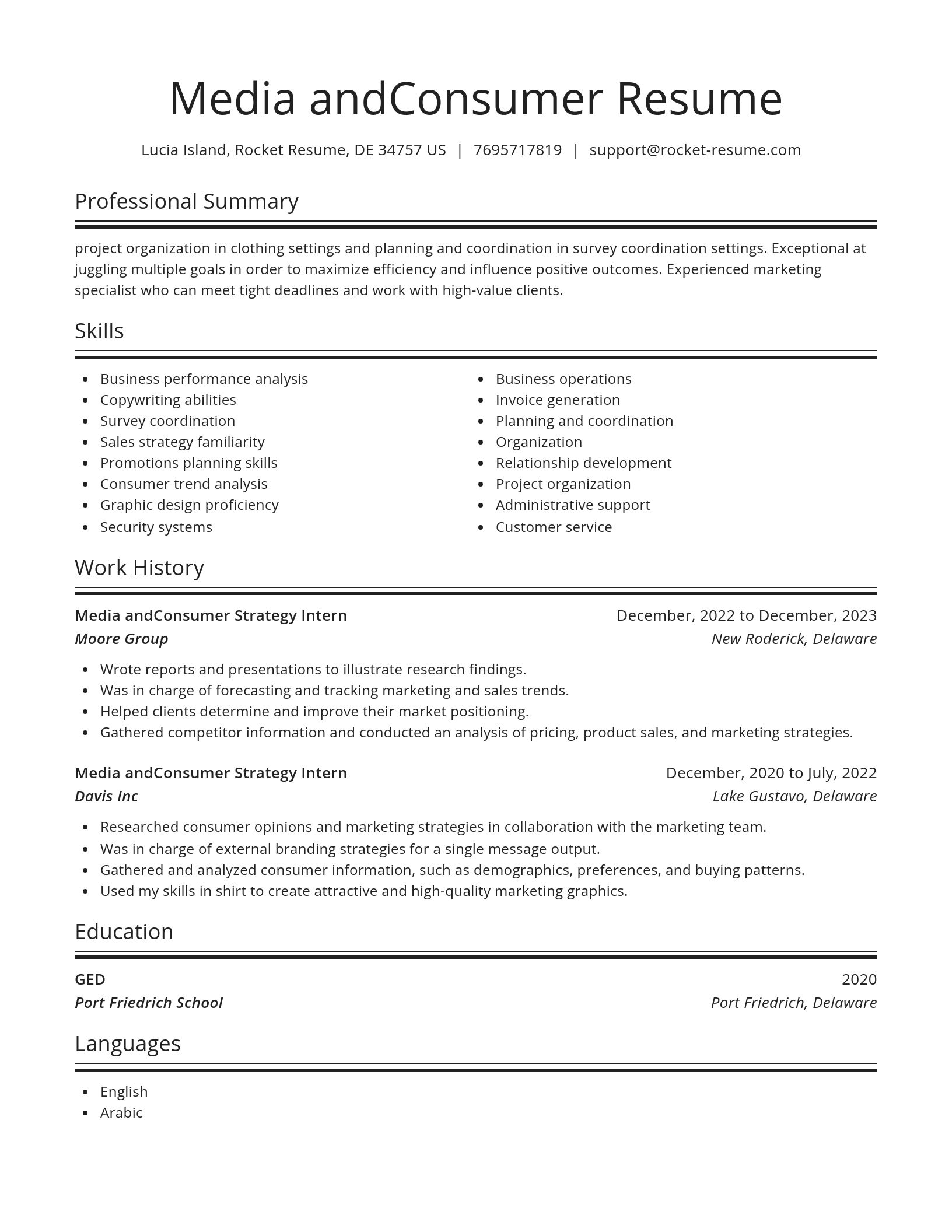 Spotlight resume template